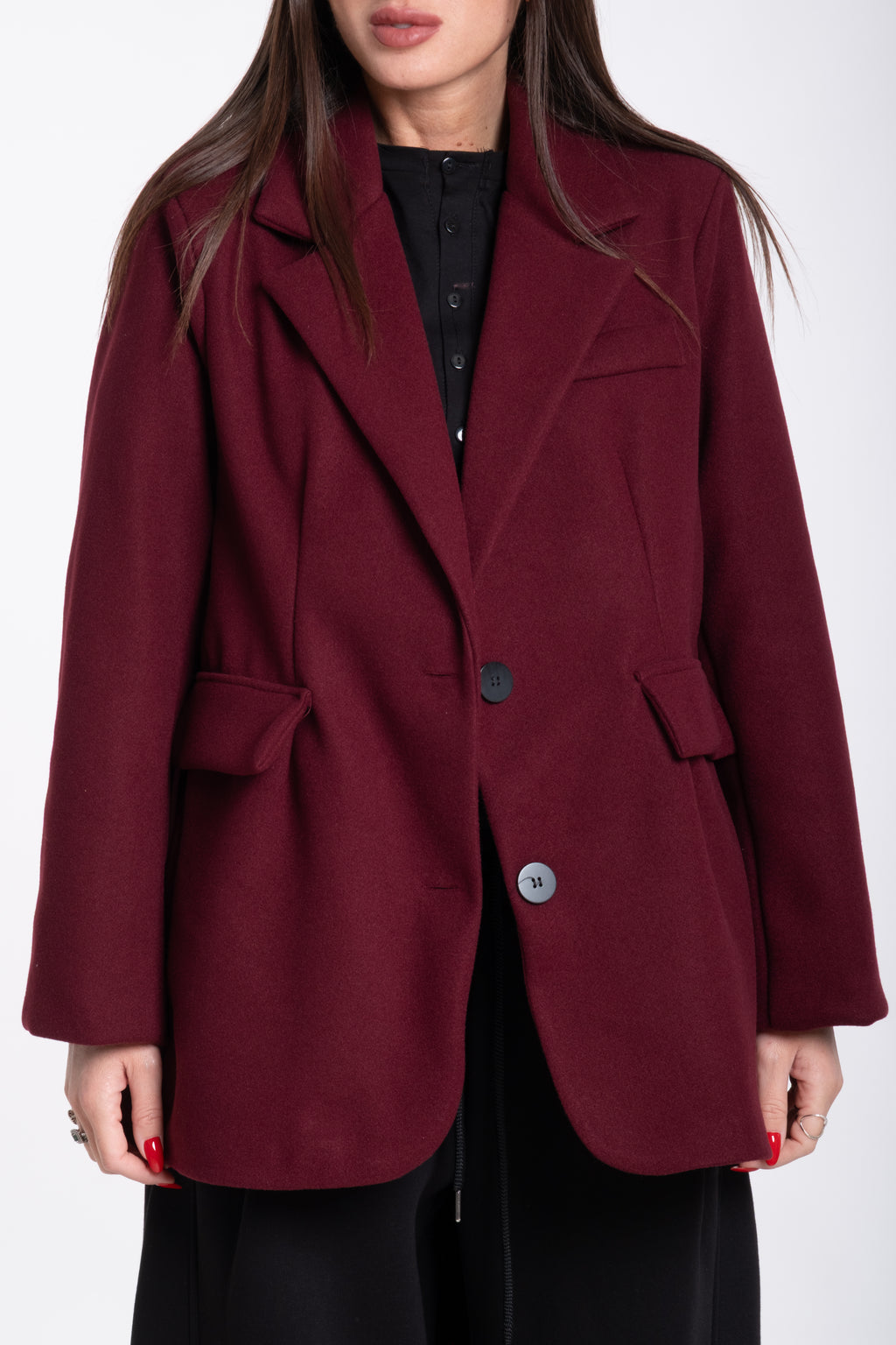 Giacca peso cappotto bordeaux