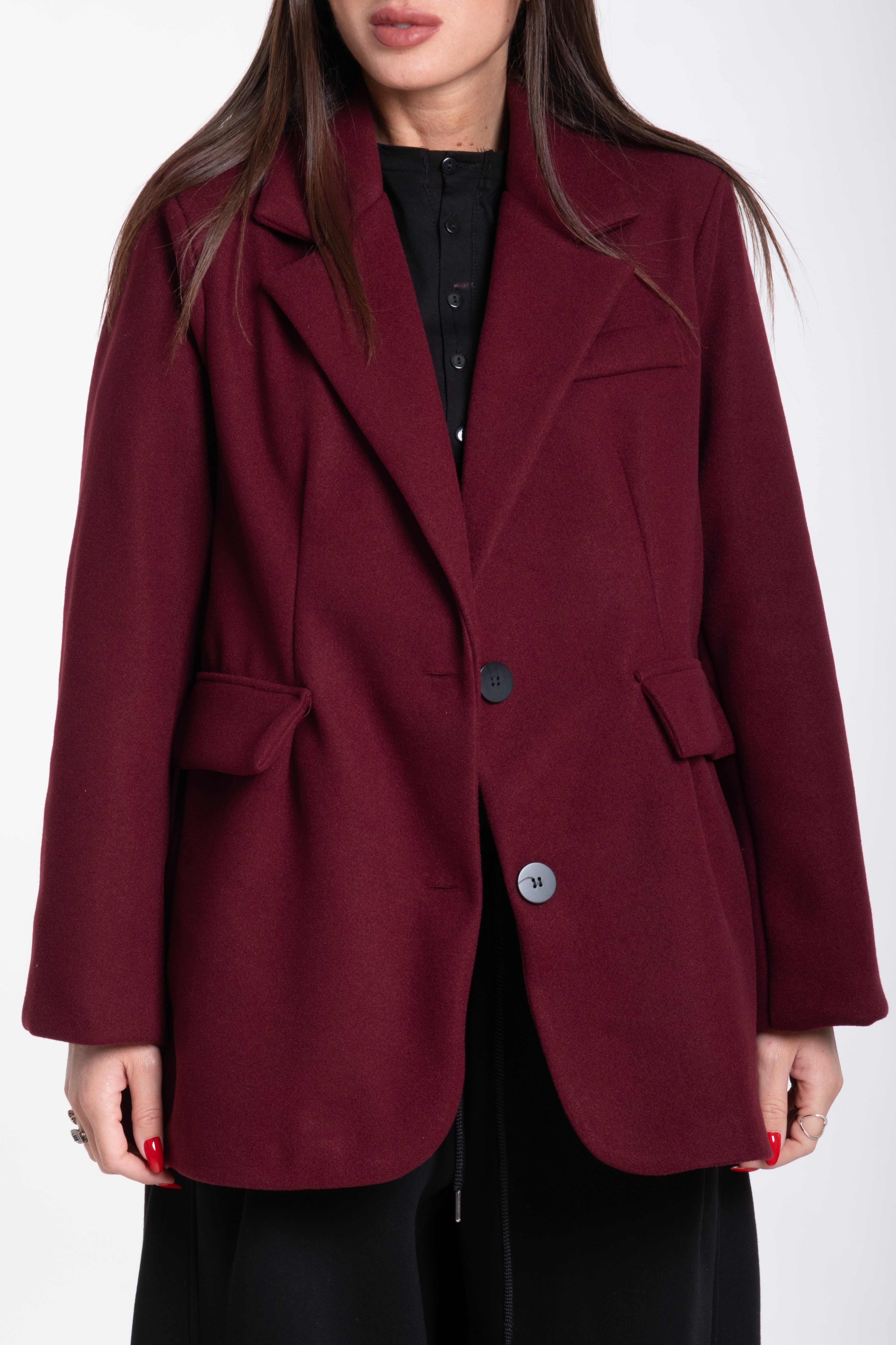 Giacca peso cappotto bordeaux