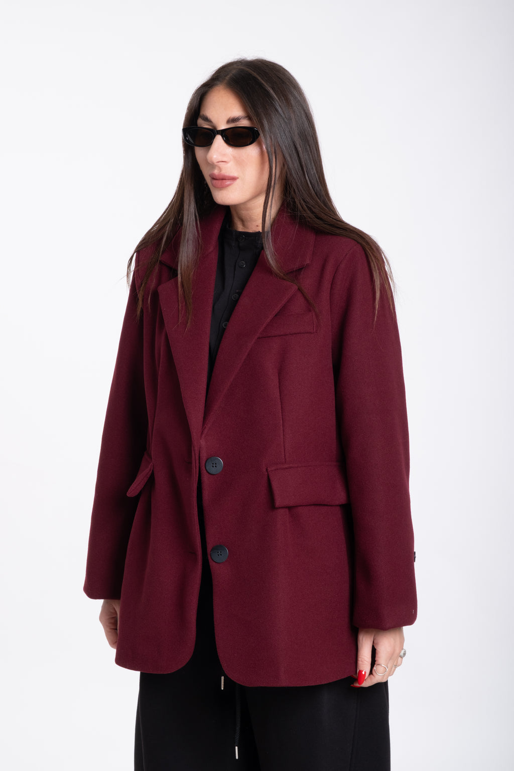 Giacca peso cappotto bordeaux