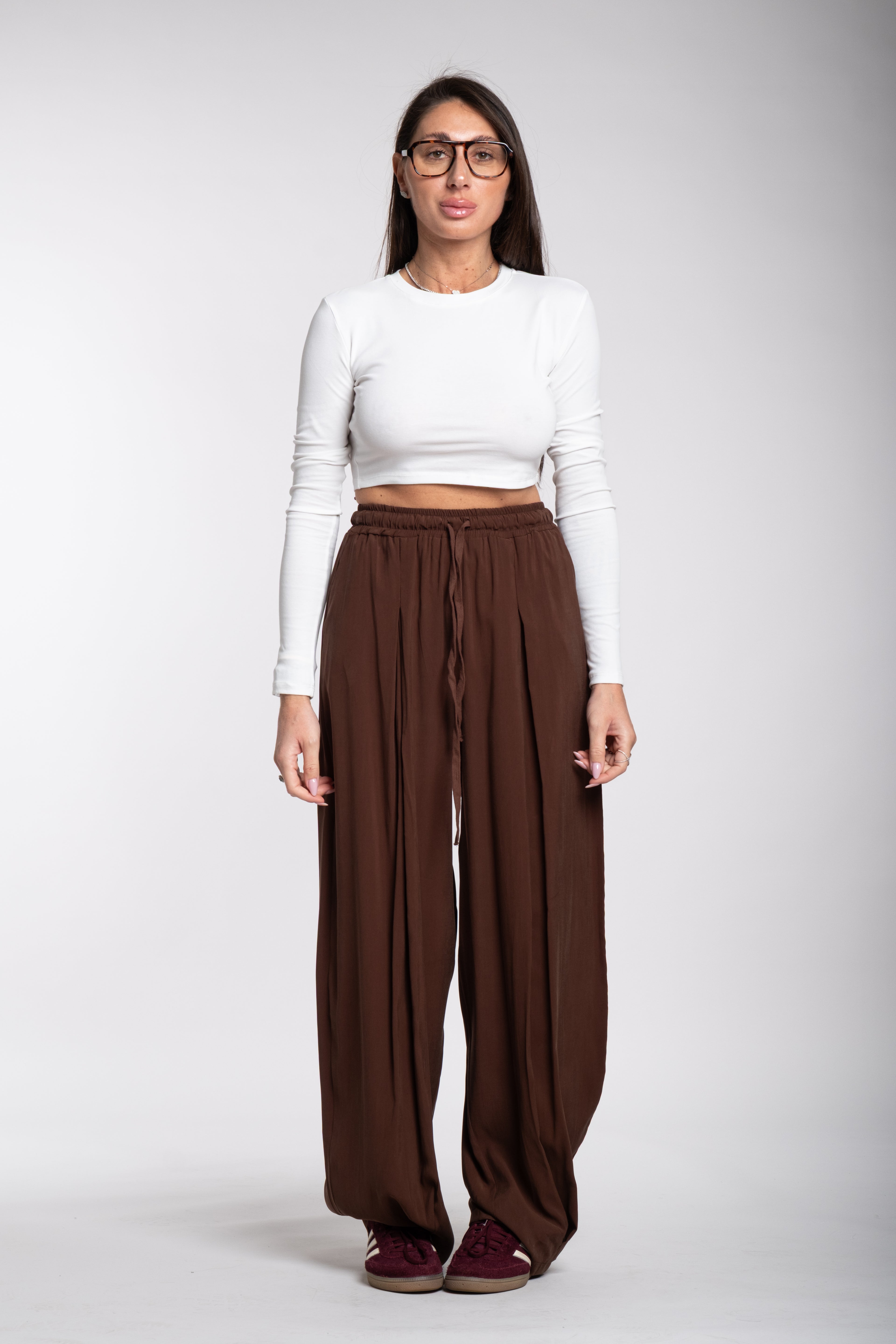 Maglia crop Lumina manica lunga bianca