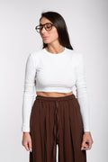 Maglia crop Lumina manica lunga bianca