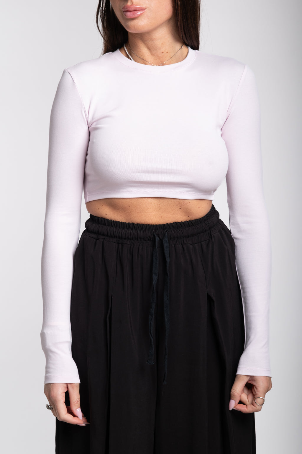 Maglia crop Lumina manica lunga rosa
