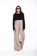Pantalone elegante fango