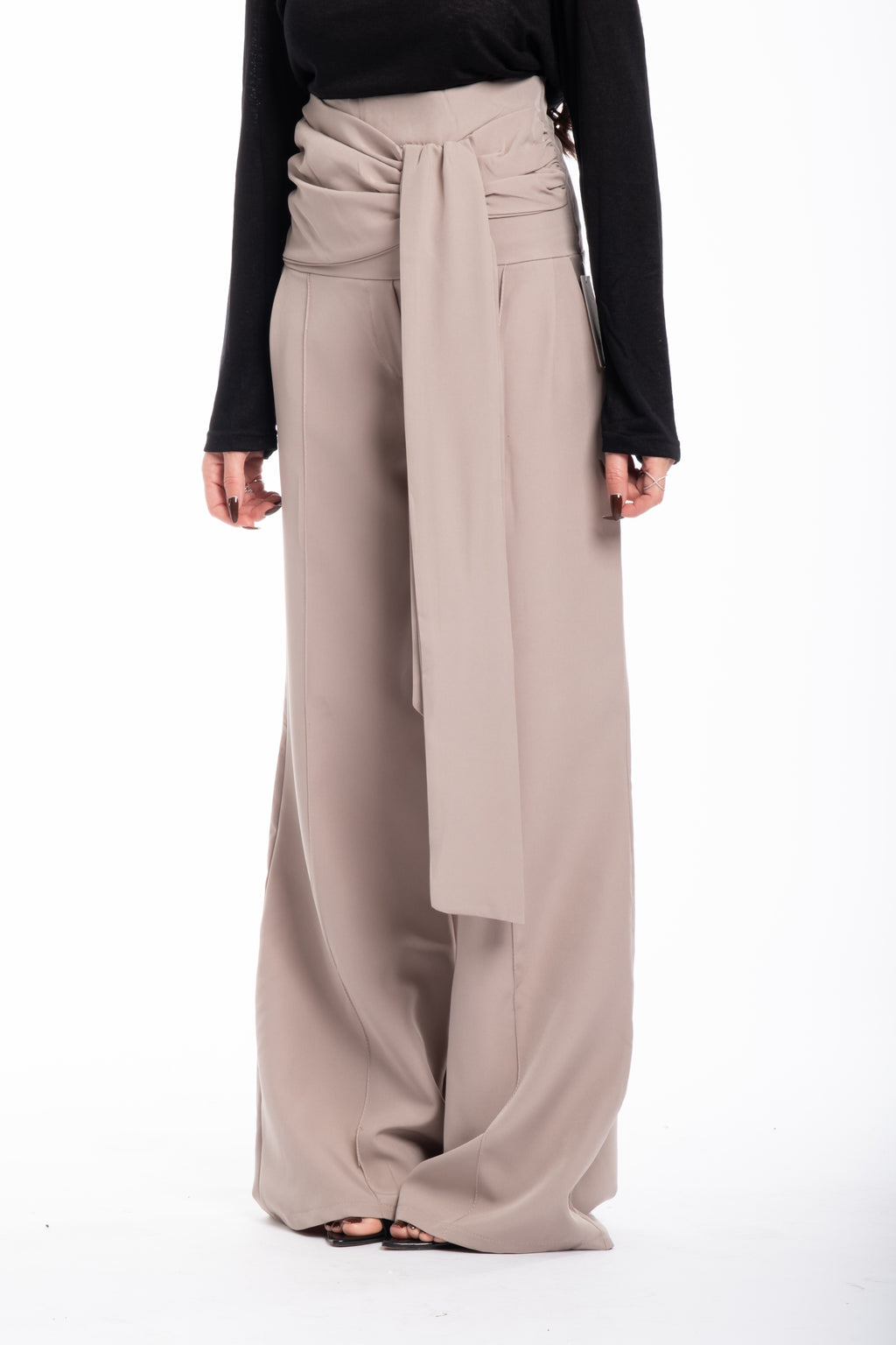 Pantalone elegante fango