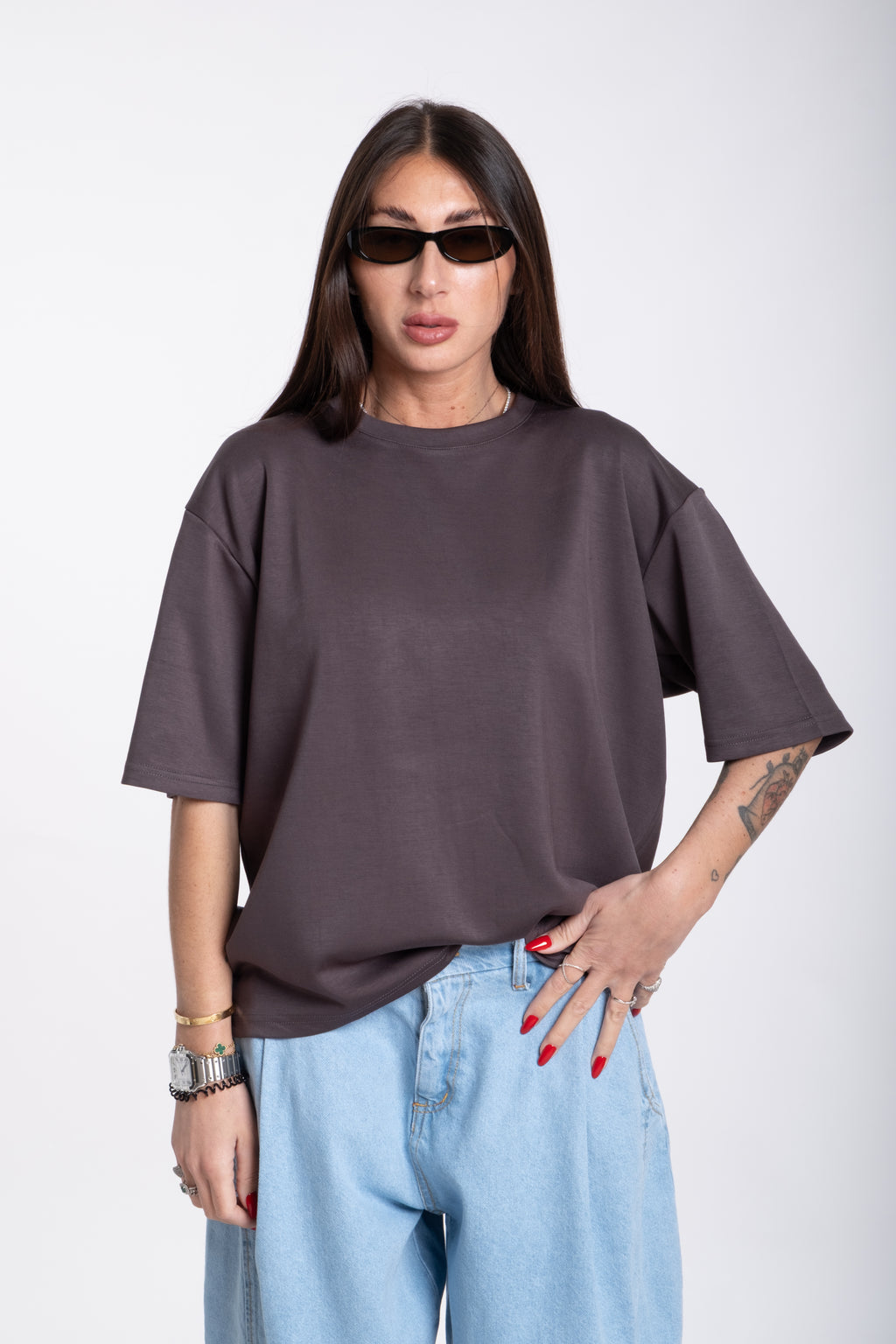 Maglia my star mezza manica grigia