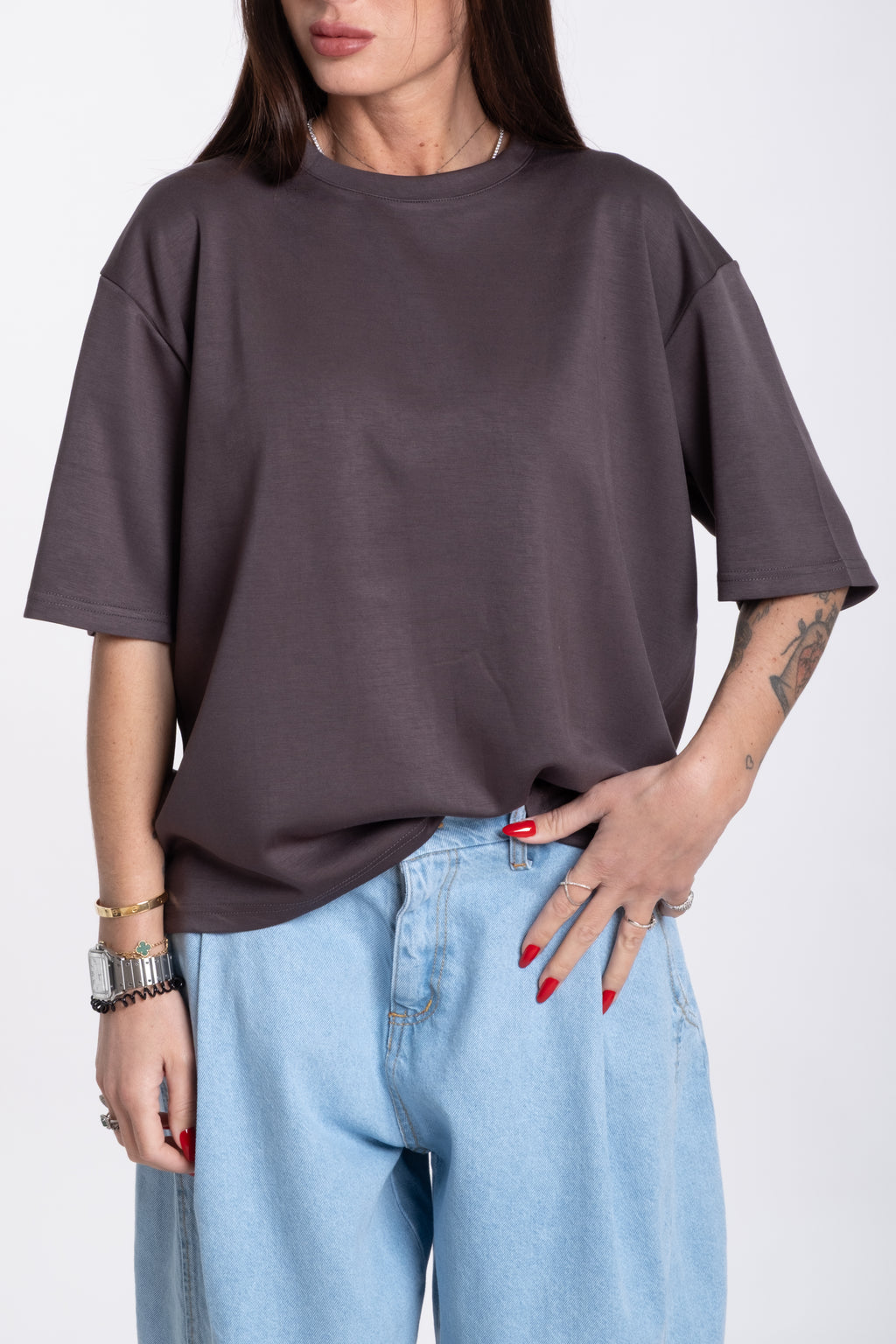 Maglia my star mezza manica grigia