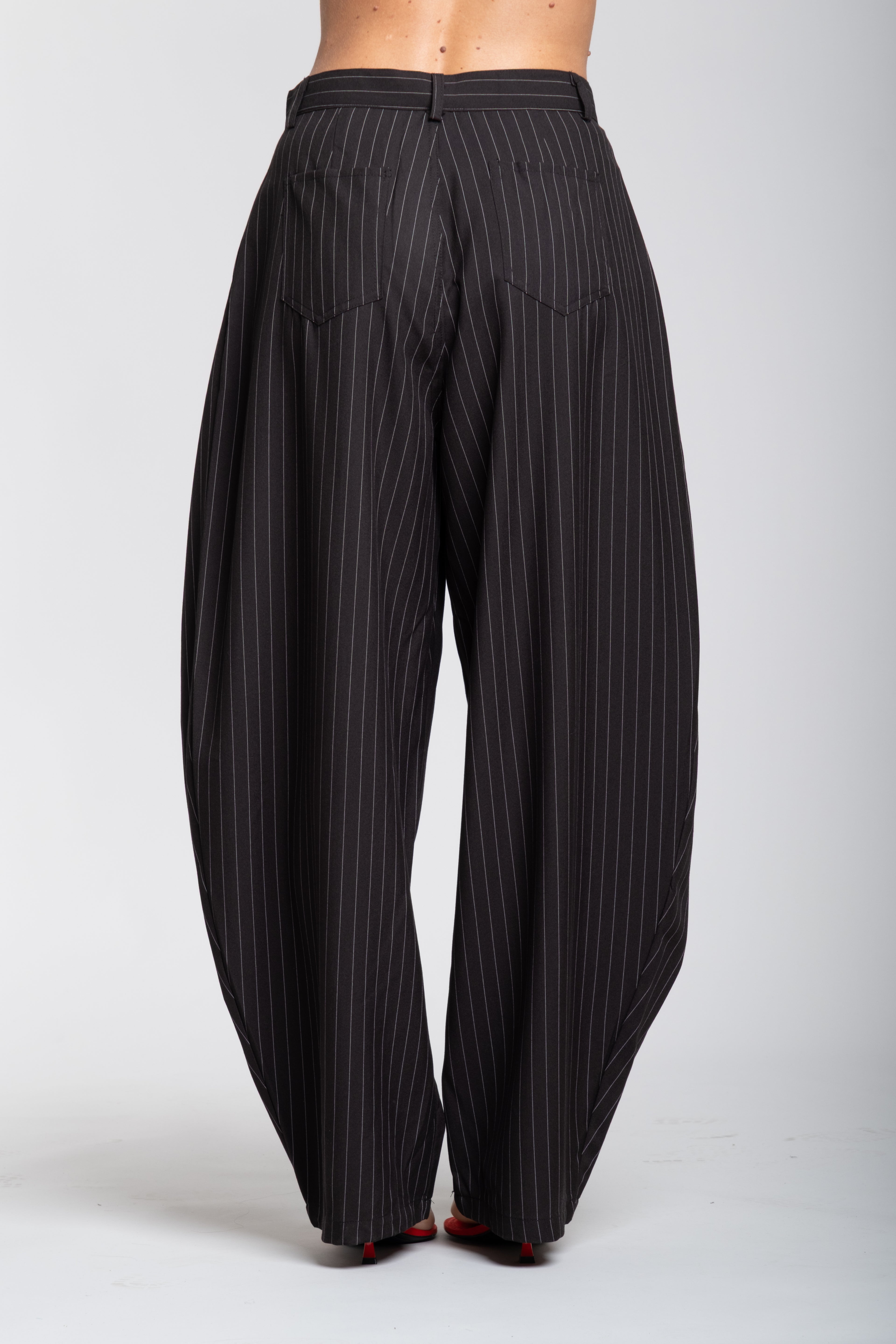 Pantalone gessato nero