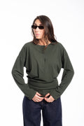 Maglia velo bottoncino verde