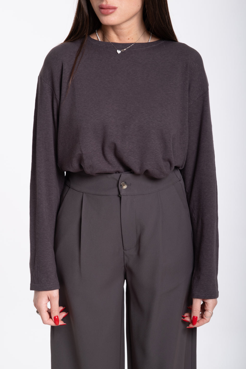 Maglia manica lunga grigia