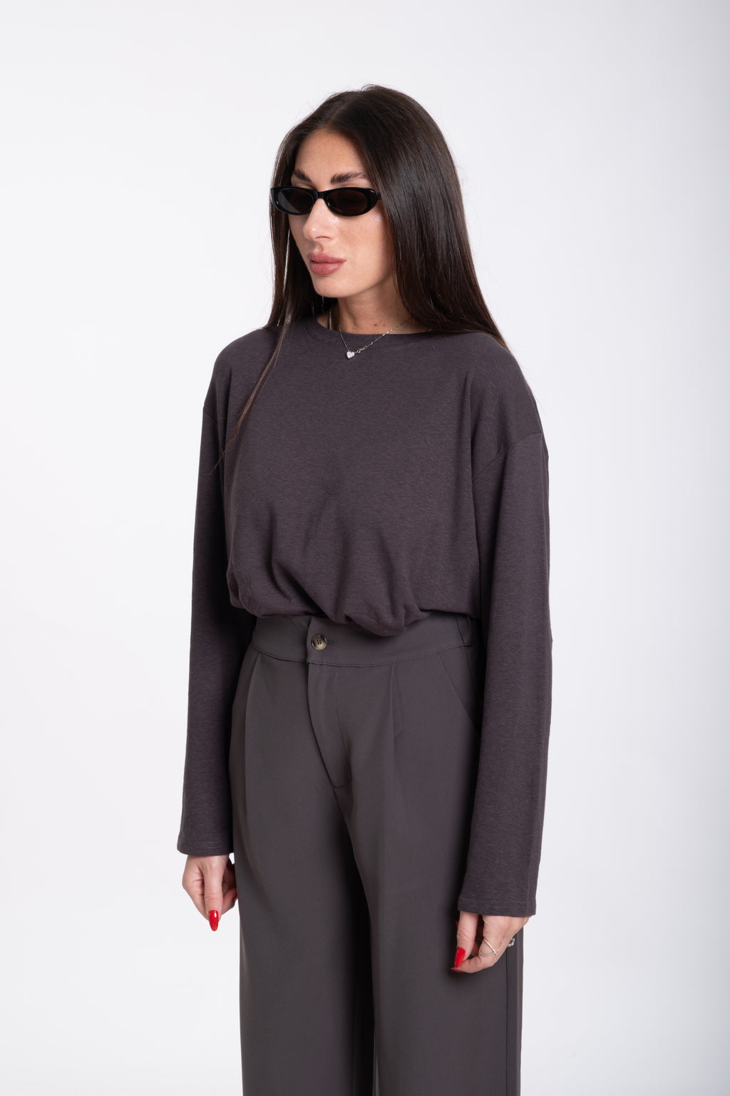 Maglia manica lunga grigia