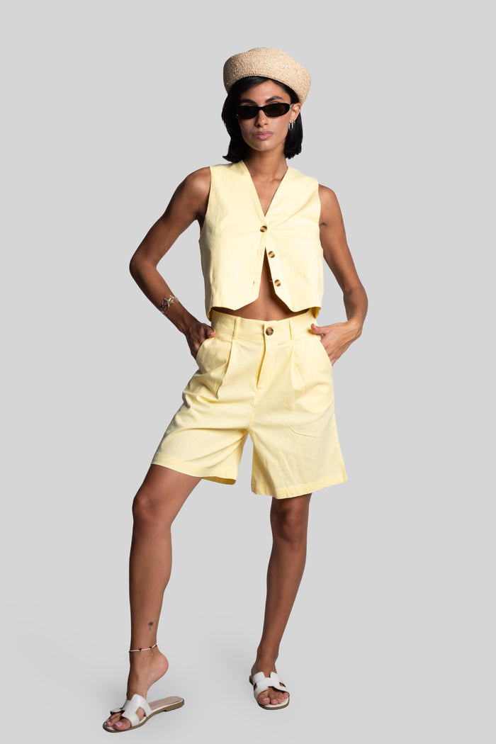 Tailleur short giallo