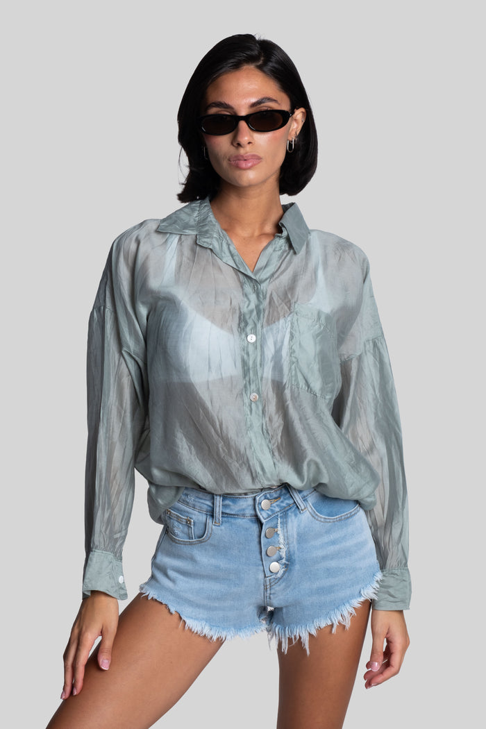 Camicia fiammata verde