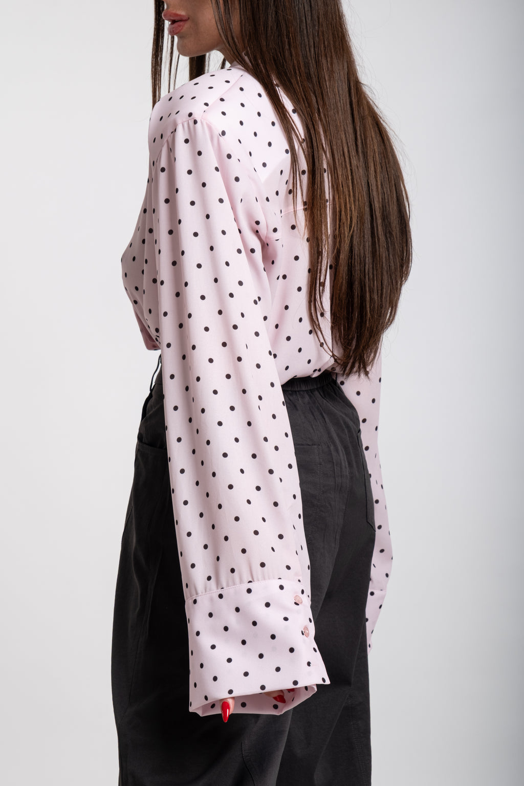 Camicia Oxford pois rosa