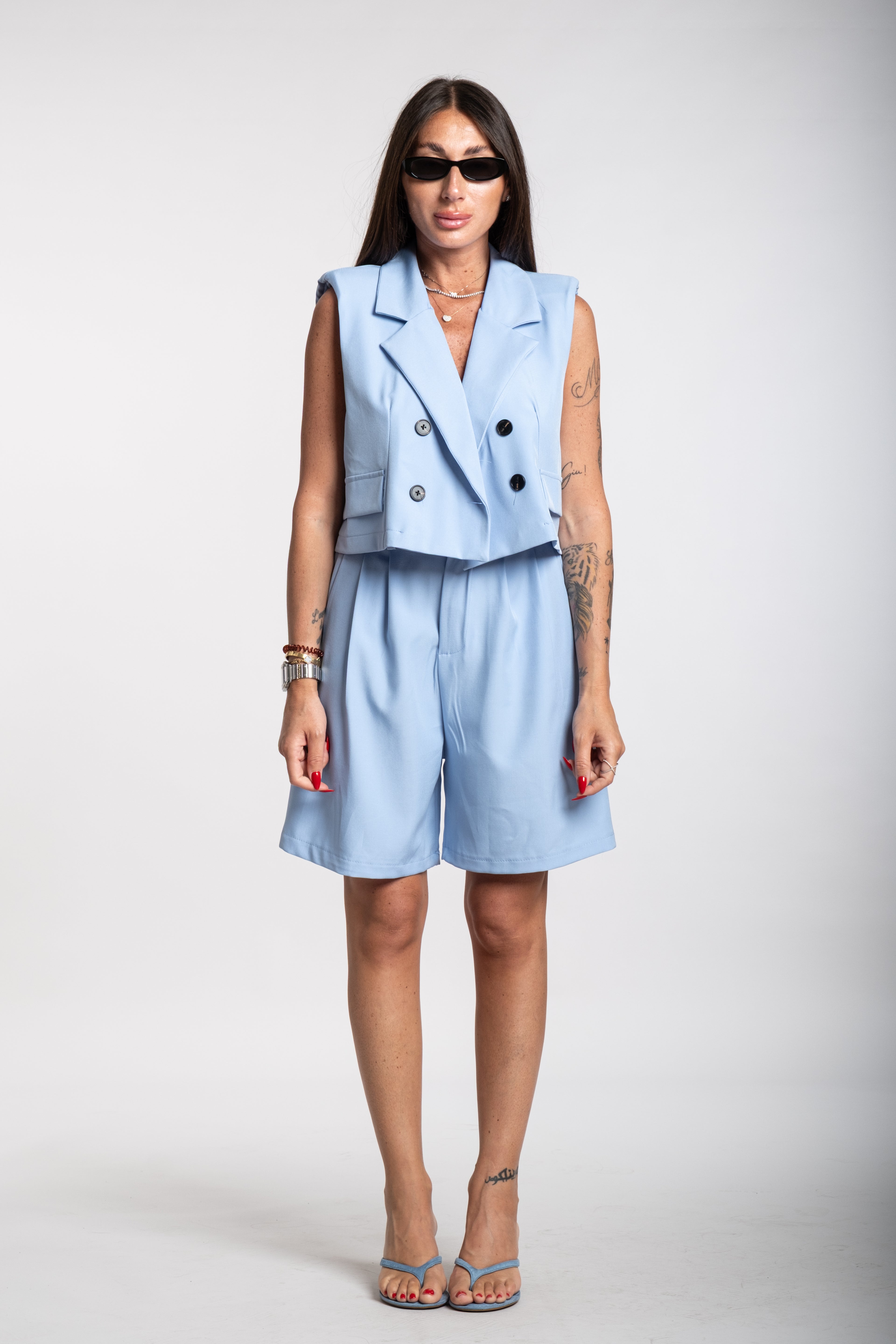 Tailleur Ginevra celeste