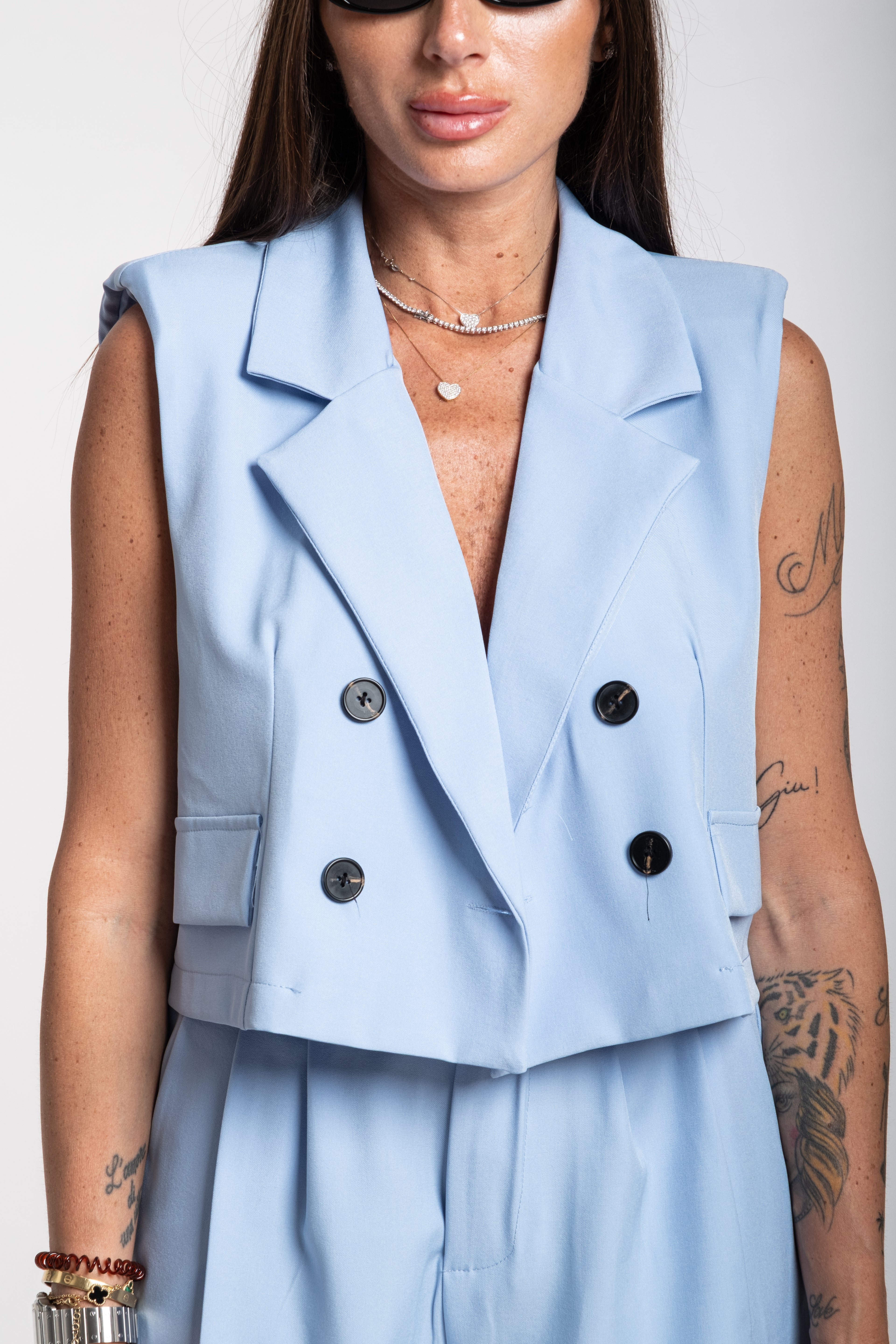Tailleur Ginevra celeste