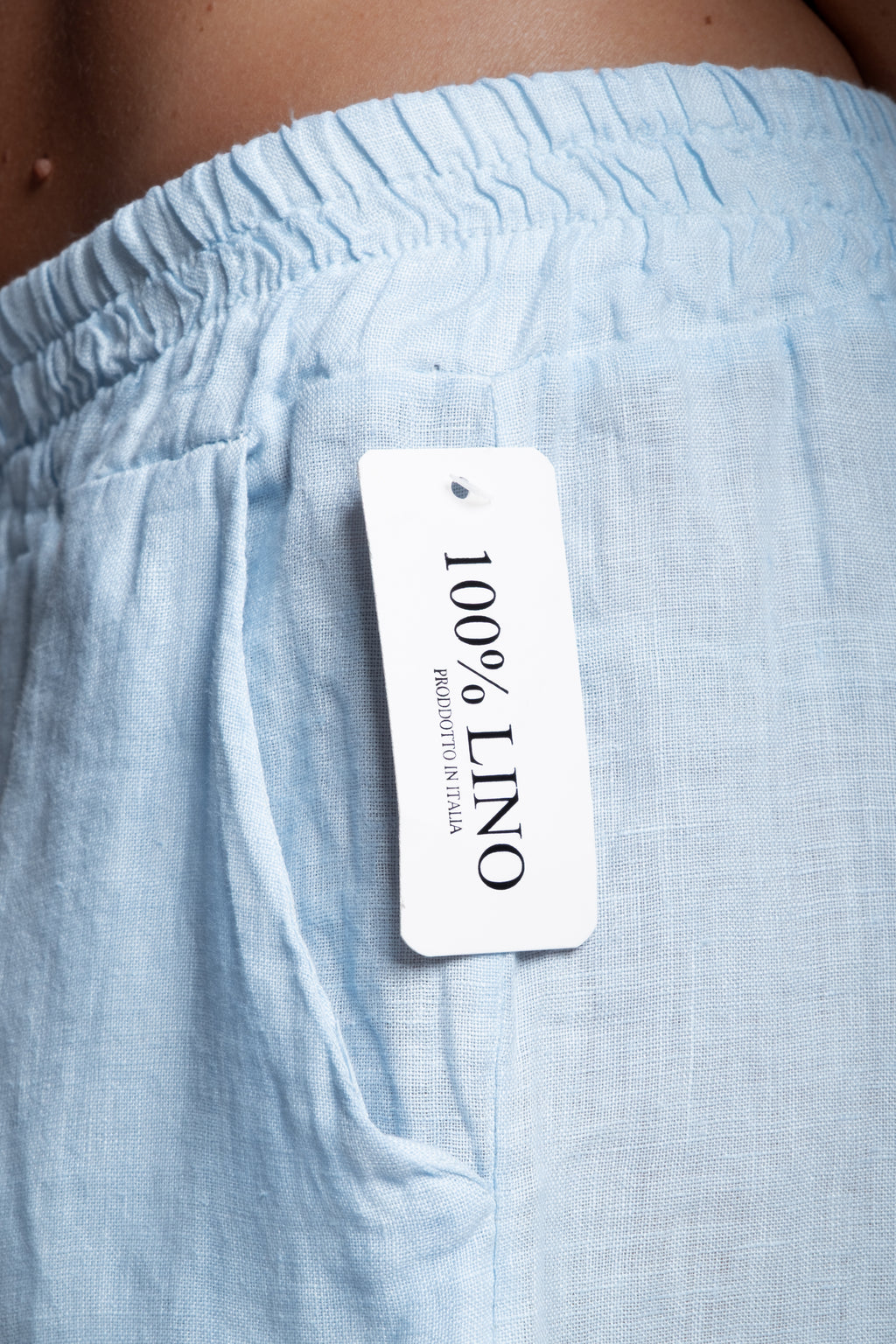 Coordinato 100% lino celeste