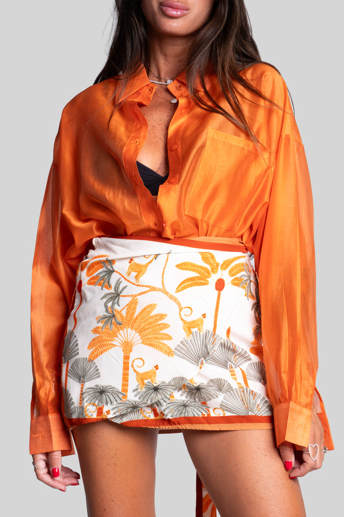 Camicia fiammata arancione