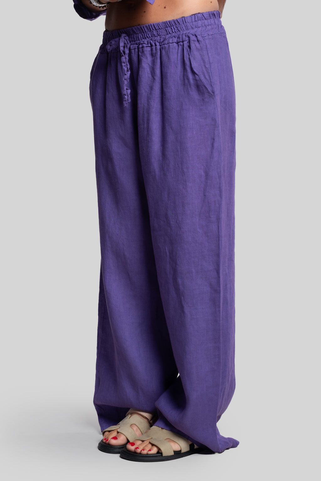 Coordinato 100% lino viola