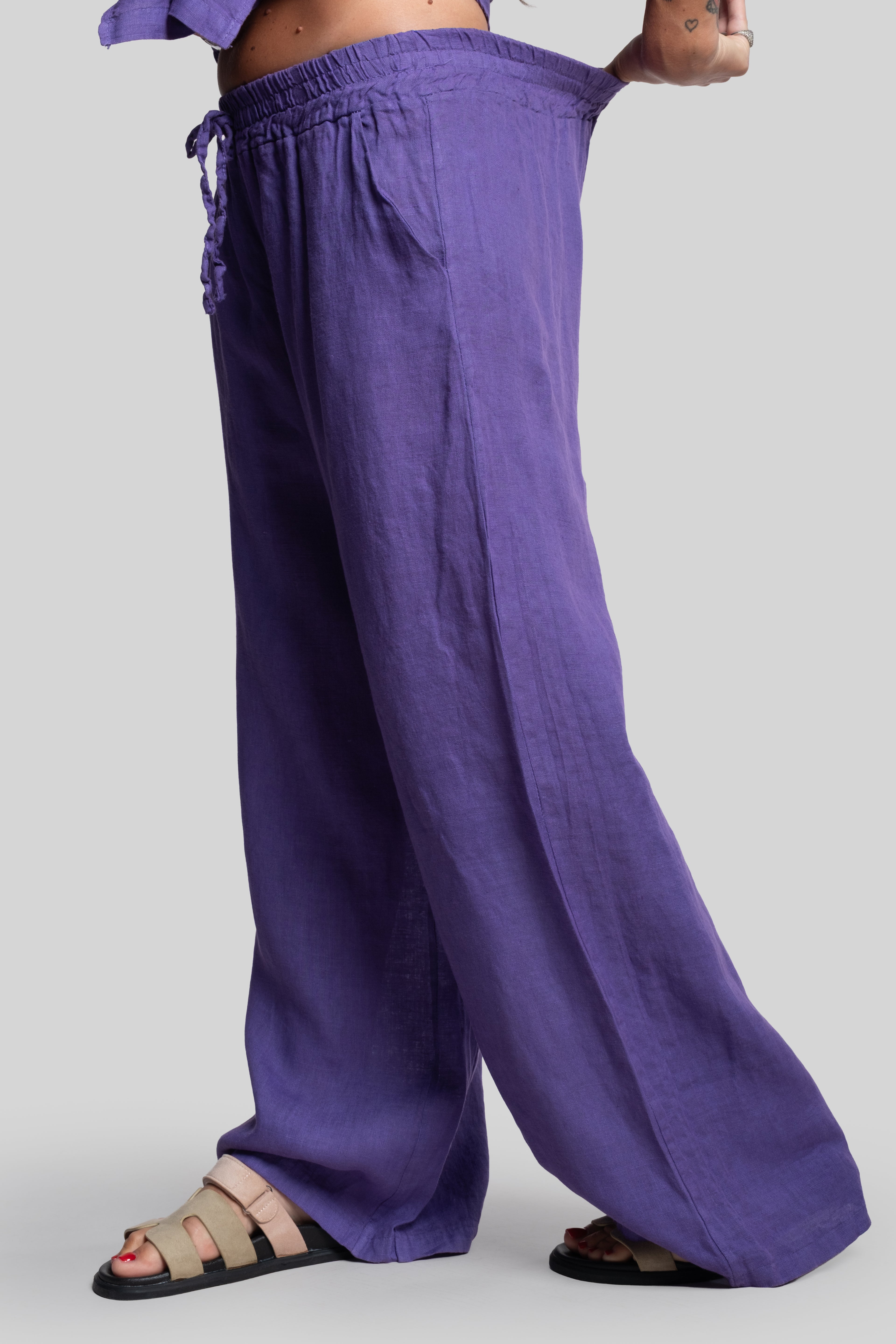 Coordinato 100% lino viola