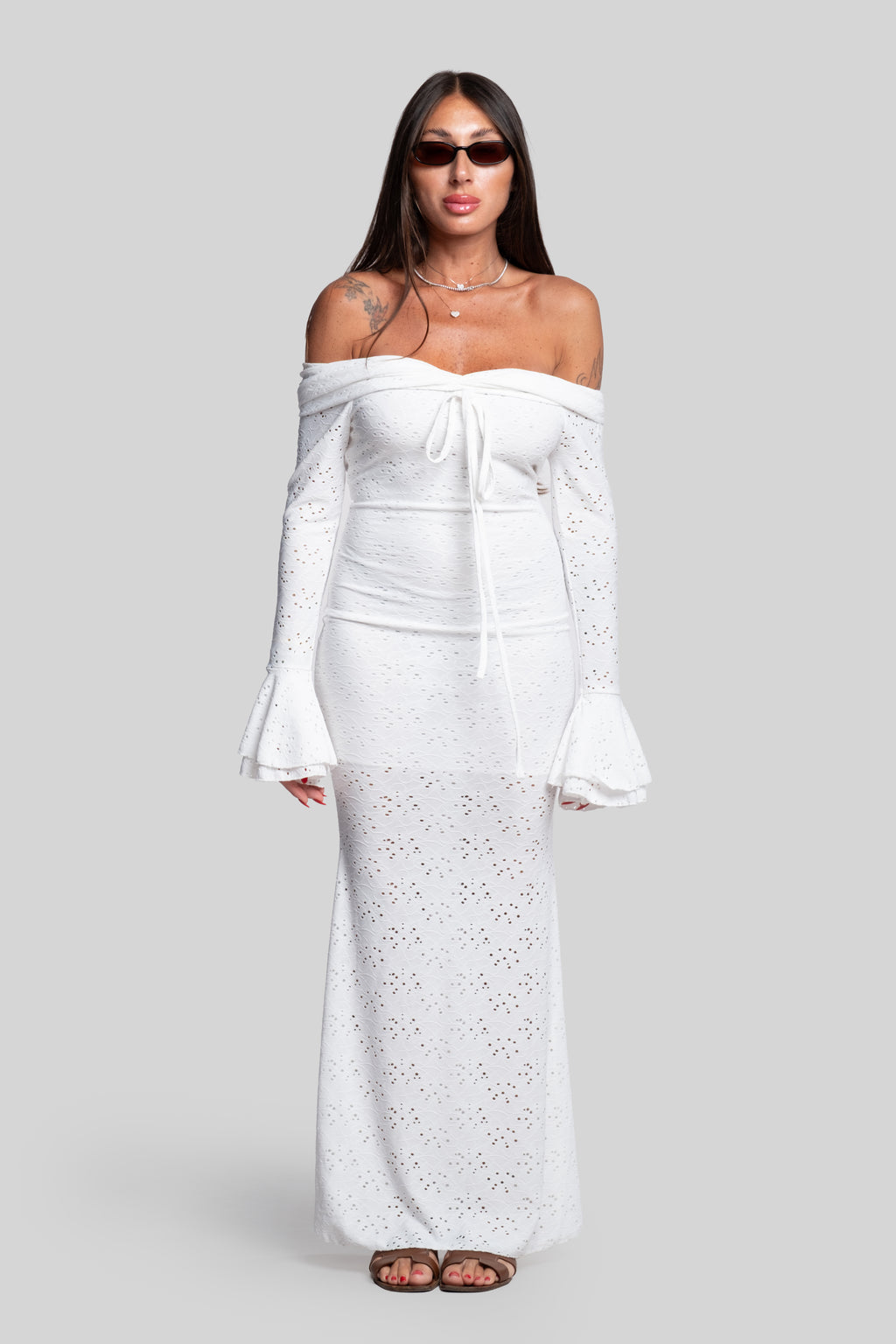 Abito myk pizzo bianco