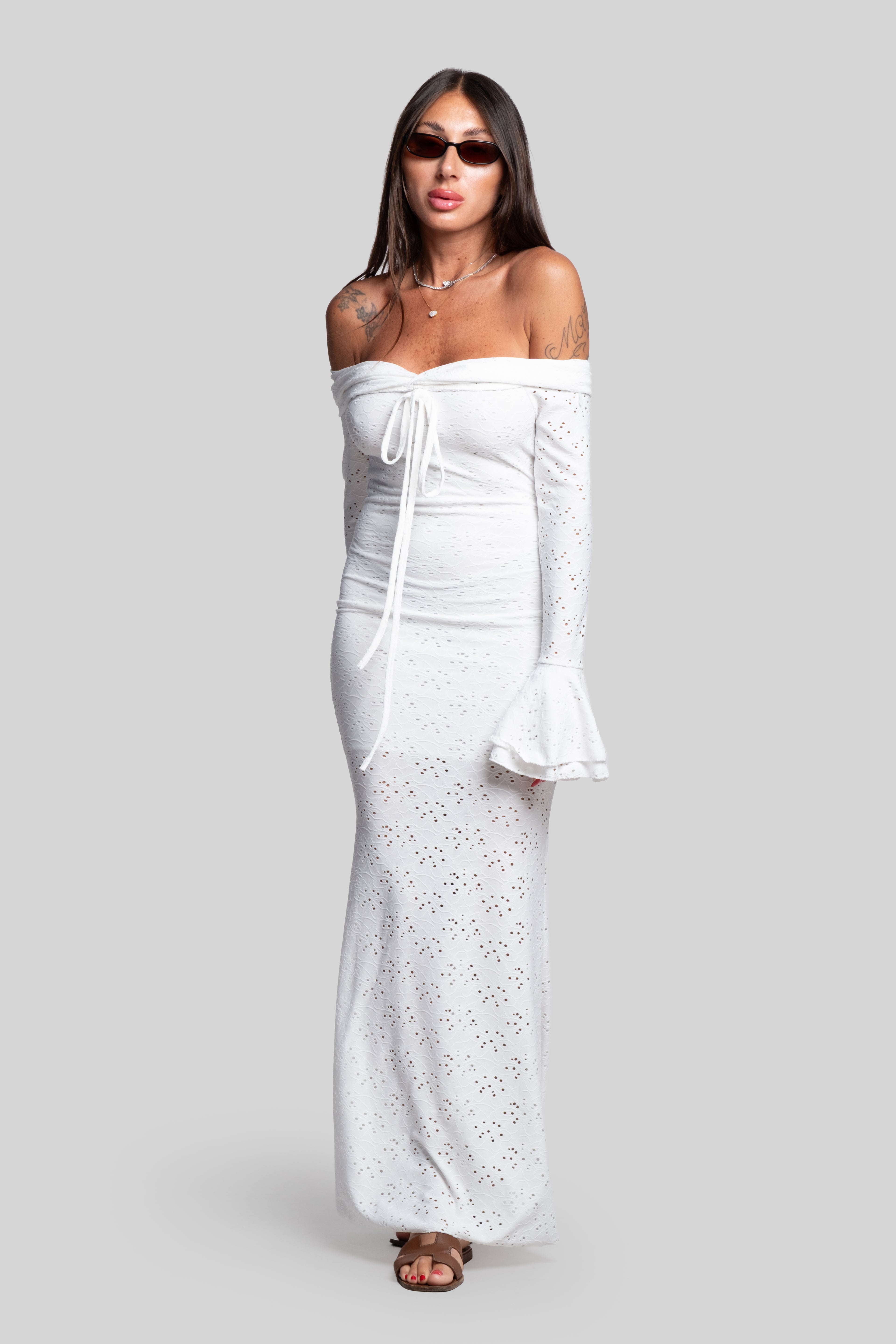Abito myk pizzo bianco