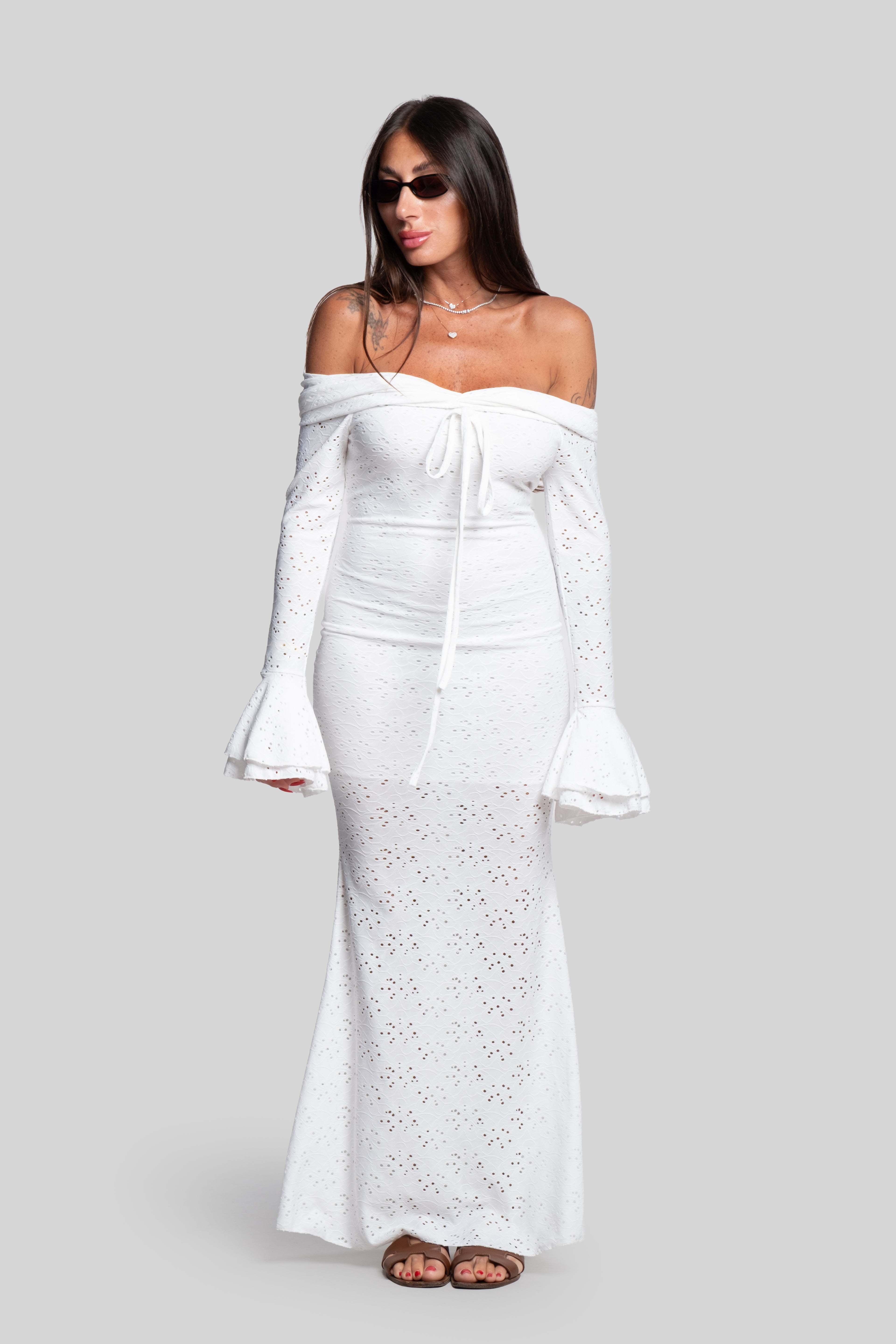 Abito myk pizzo bianco