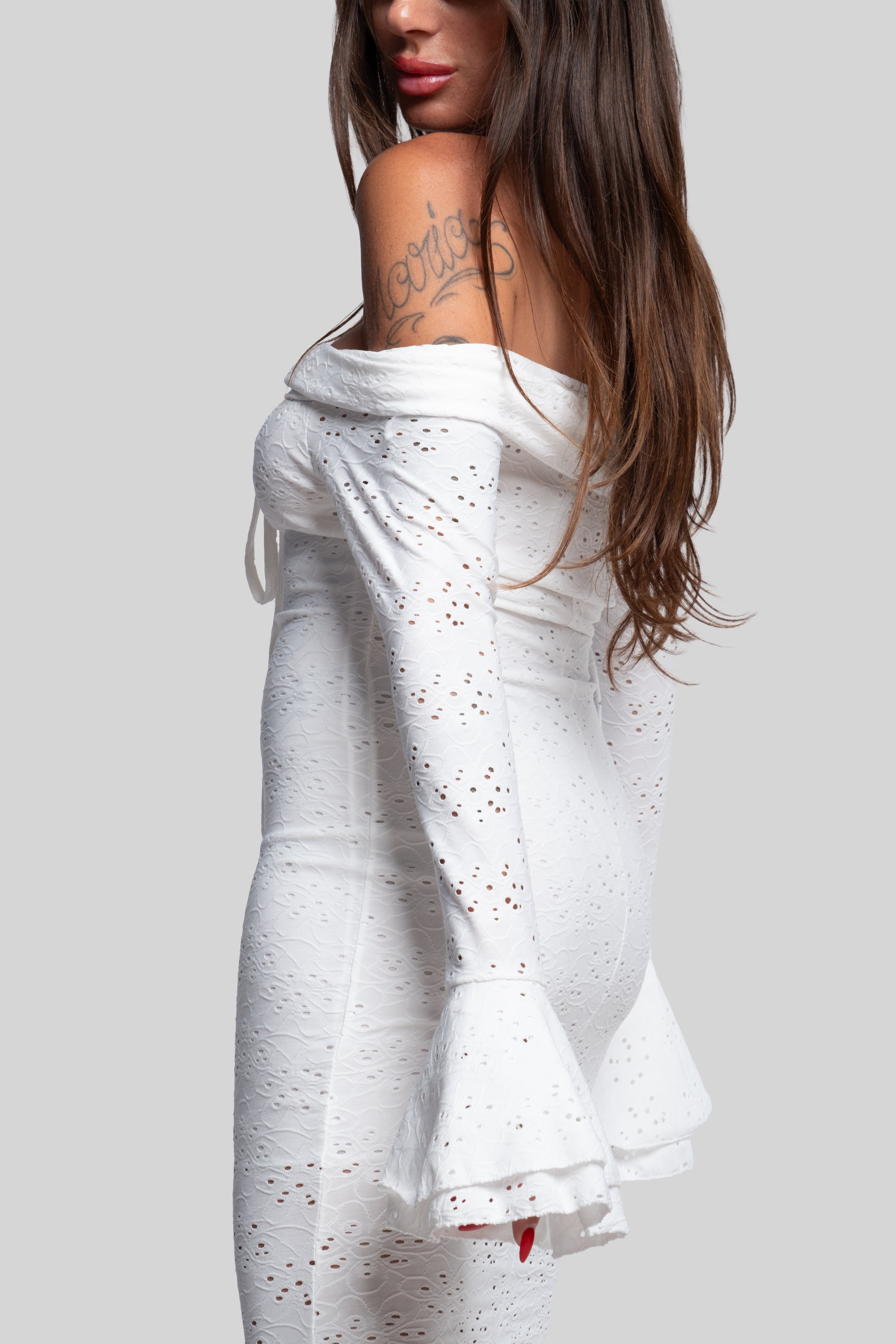 Abito myk pizzo bianco