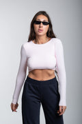 Top incrocio rosa