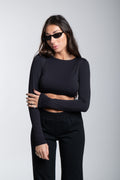 Top incrocio nero