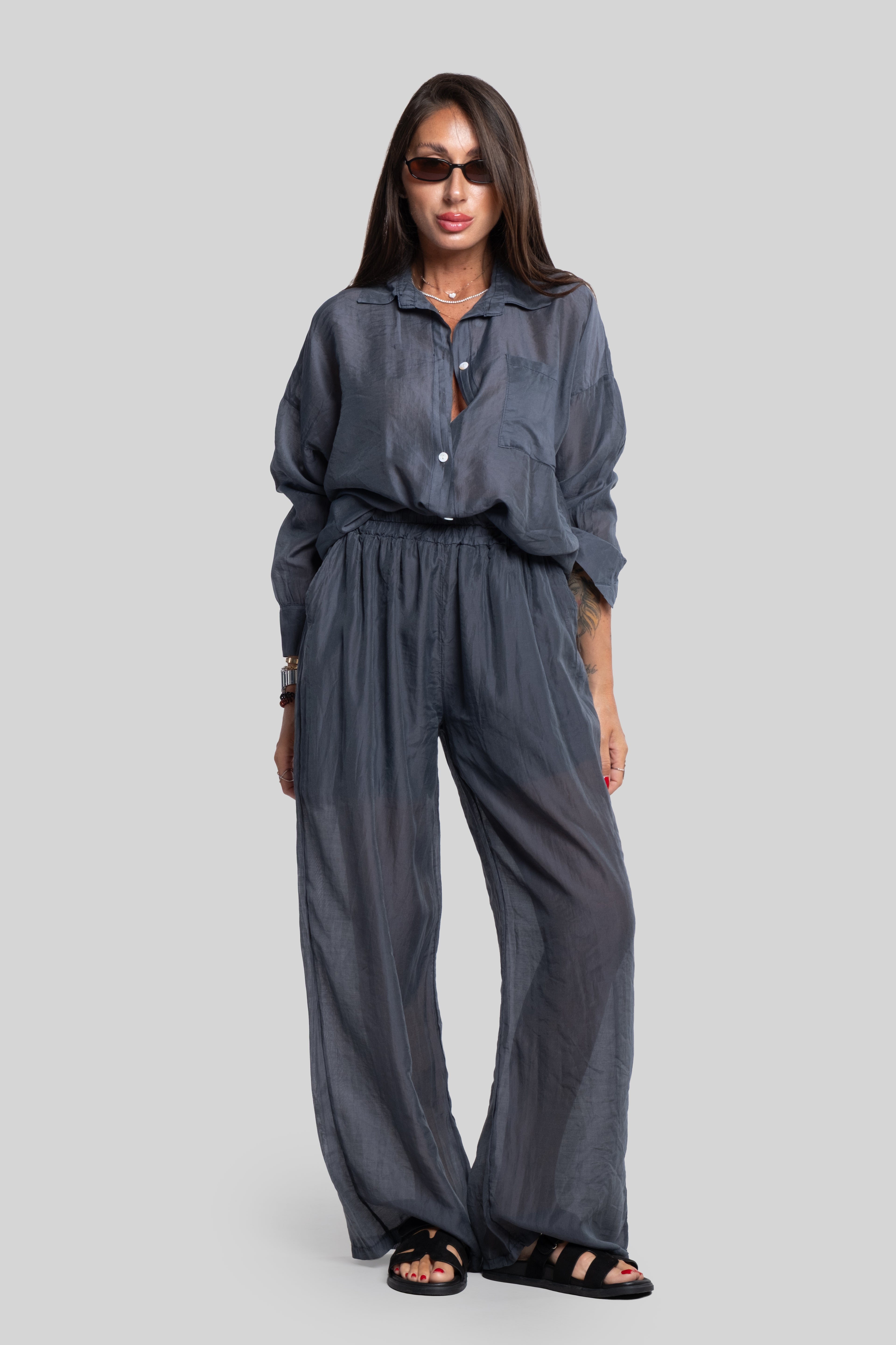 Coordinato fiammato grigio scuro