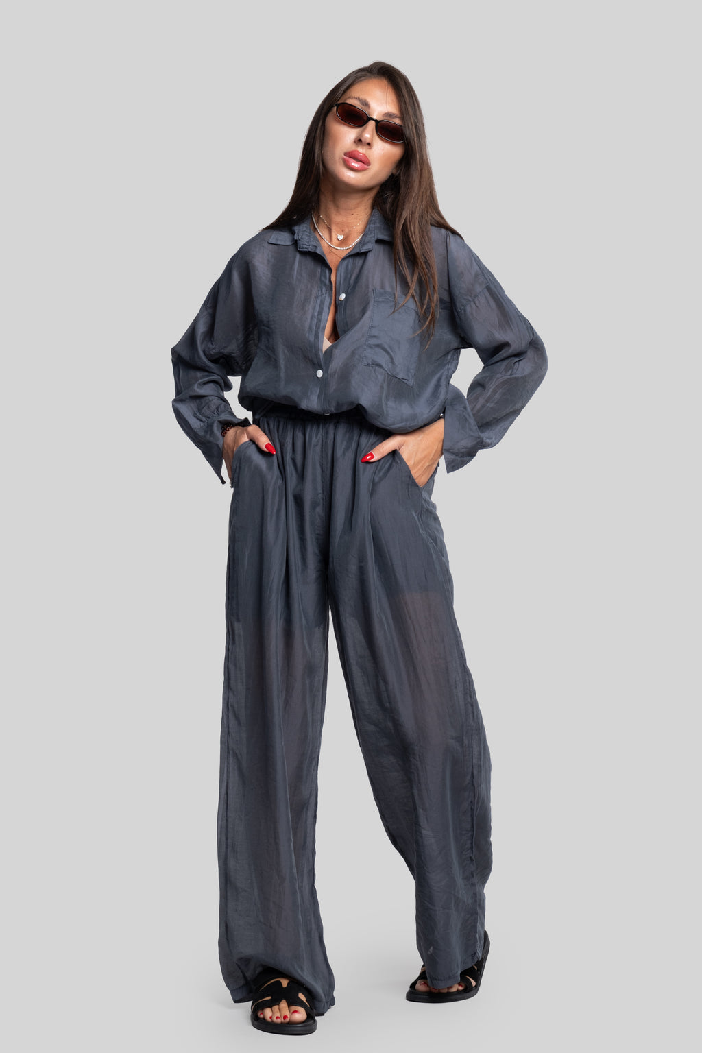 Coordinato fiammato grigio scuro