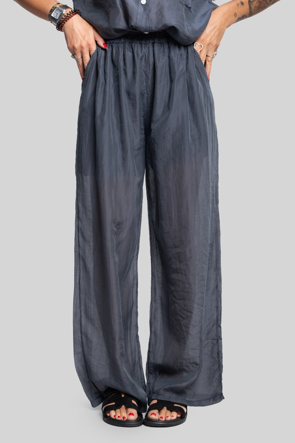 Coordinato fiammato grigio scuro