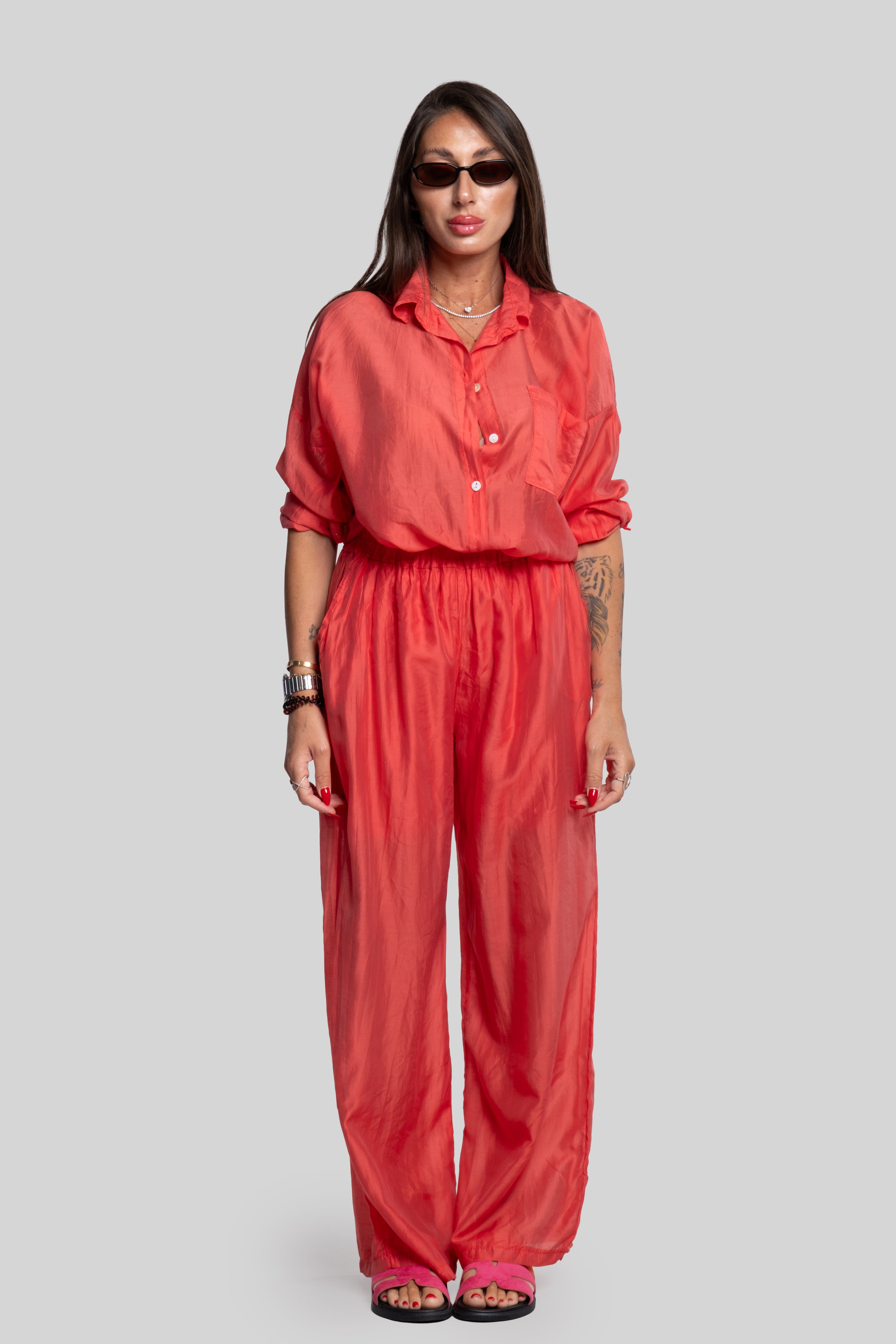 Coordinato fiammato fragola