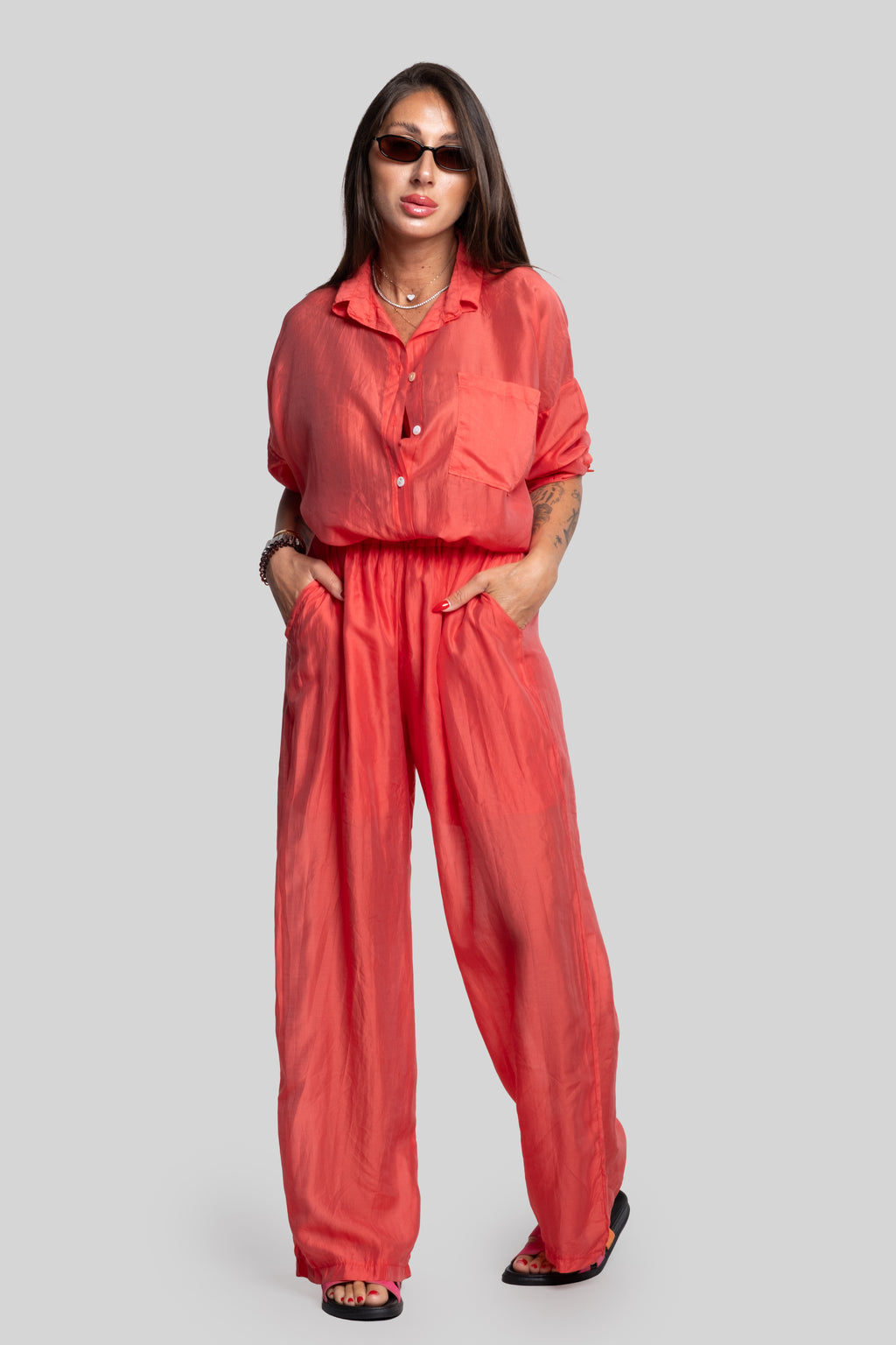 Coordinato fiammato fragola