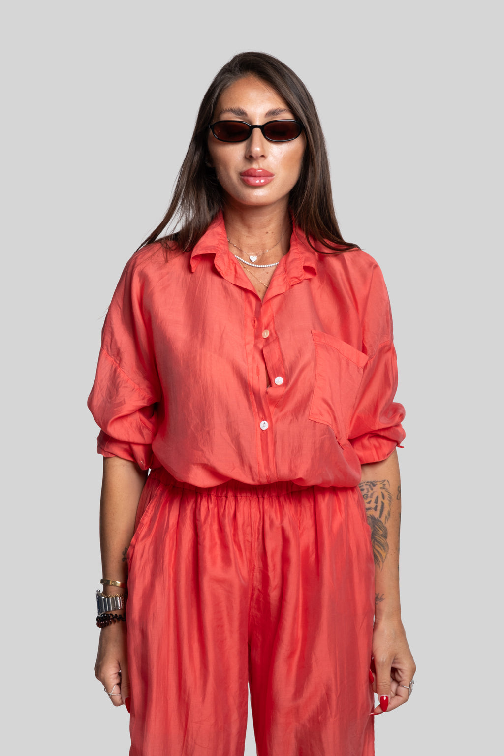 Coordinato fiammato fragola
