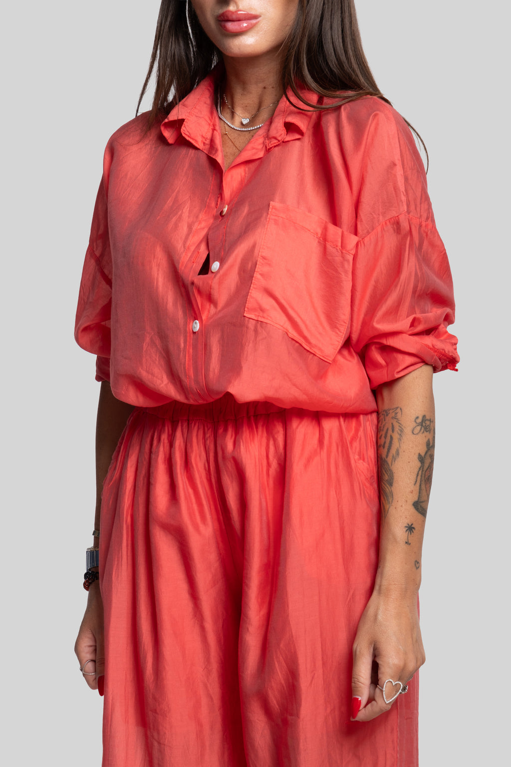 Coordinato fiammato fragola
