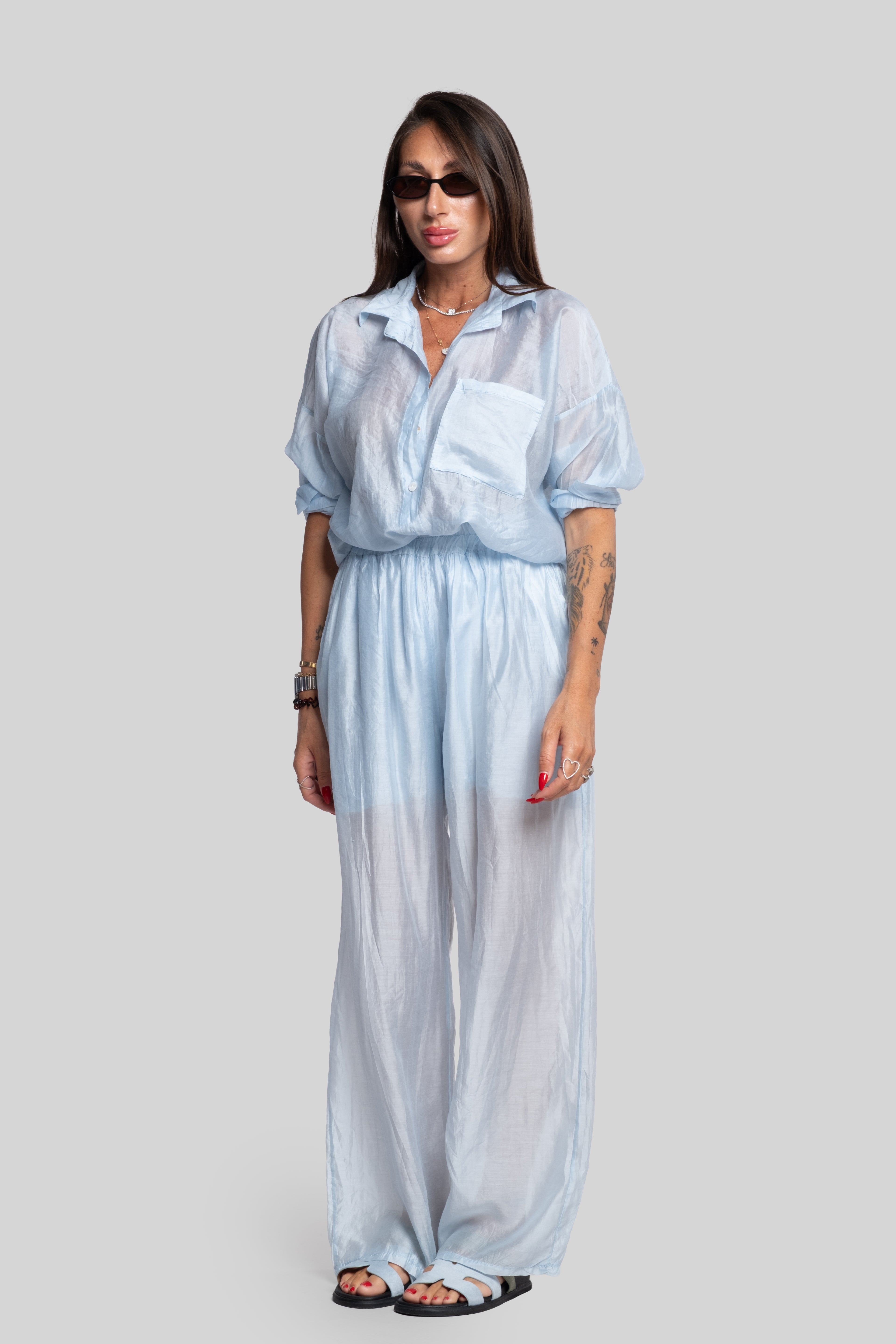 Coordinato fiammato celeste