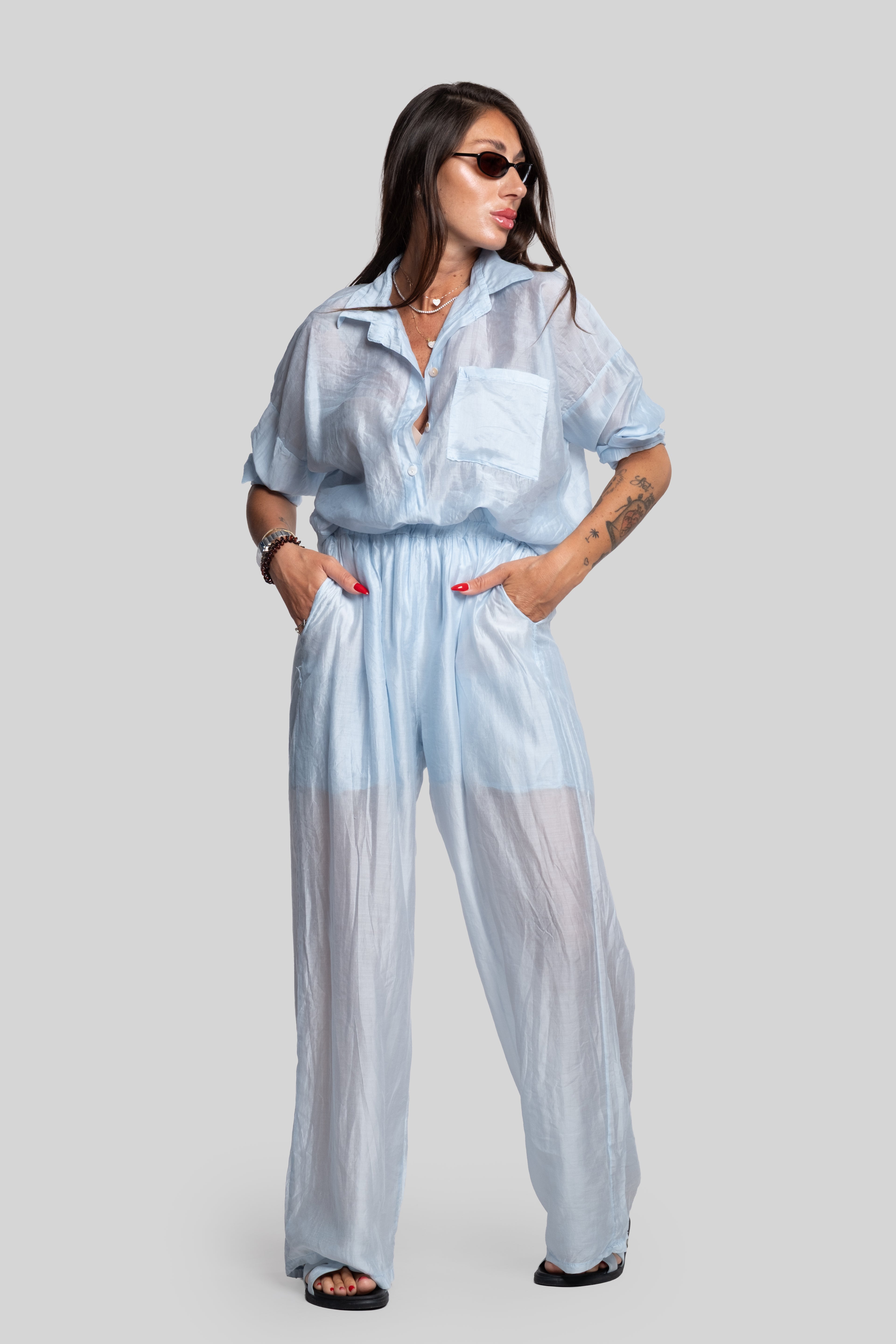 Coordinato fiammato celeste