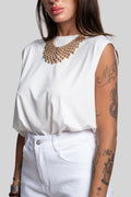 Maglia smanicata my star bianca