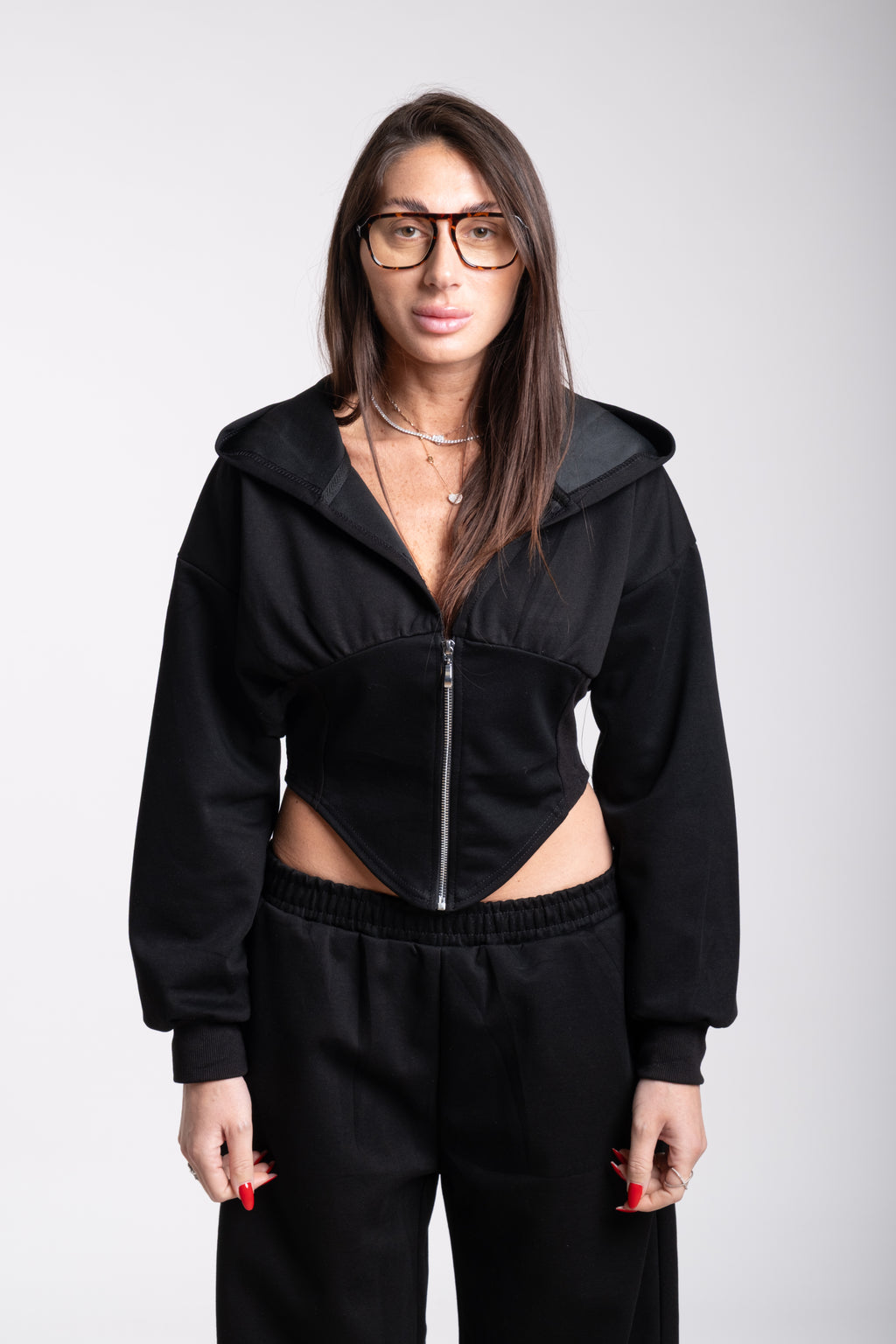 Tuta crop nera