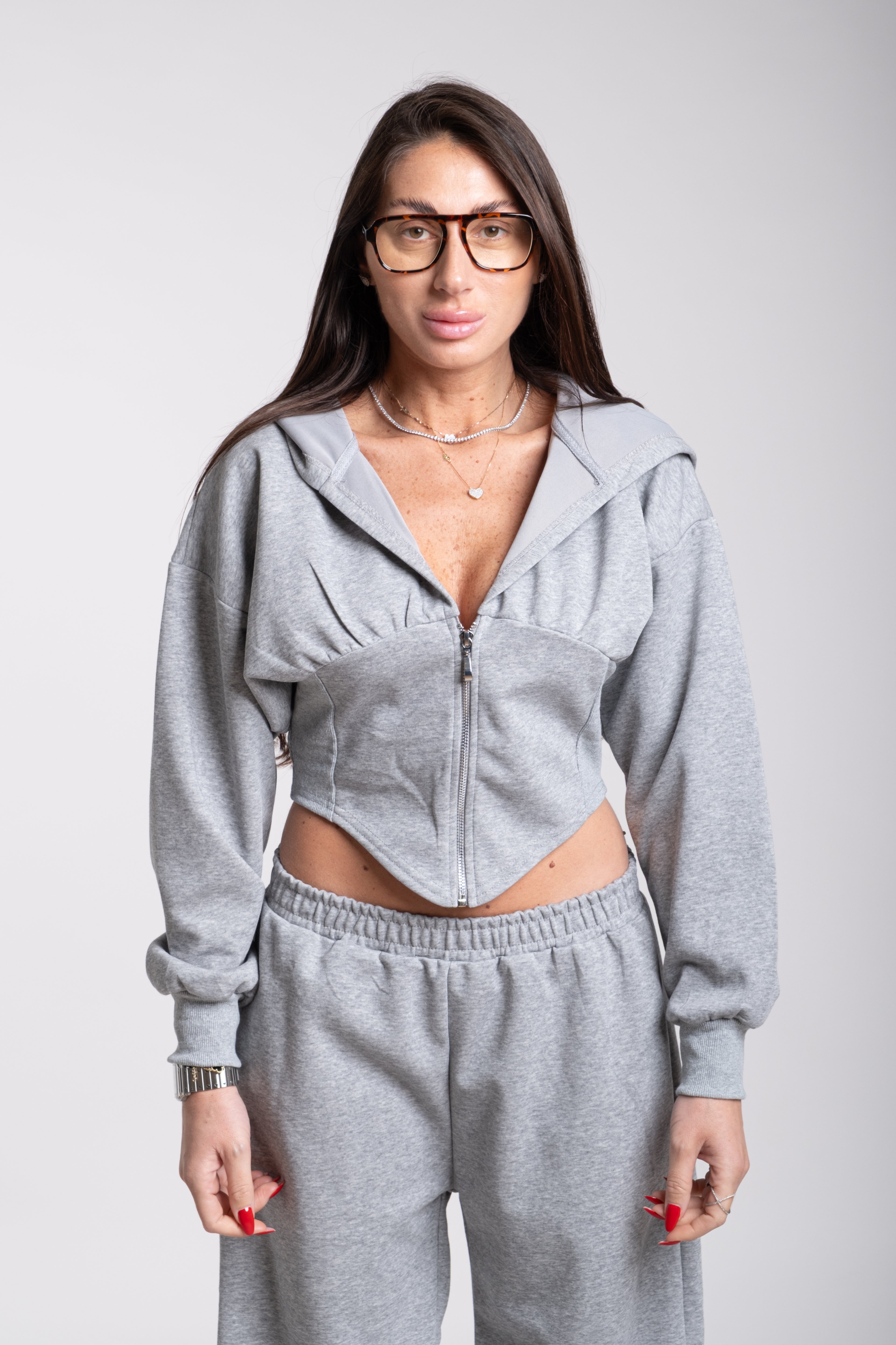 Tuta crop grigia