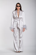 Tailleur Domina grigio perla