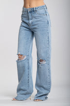 Denim dritto strappi (8656)