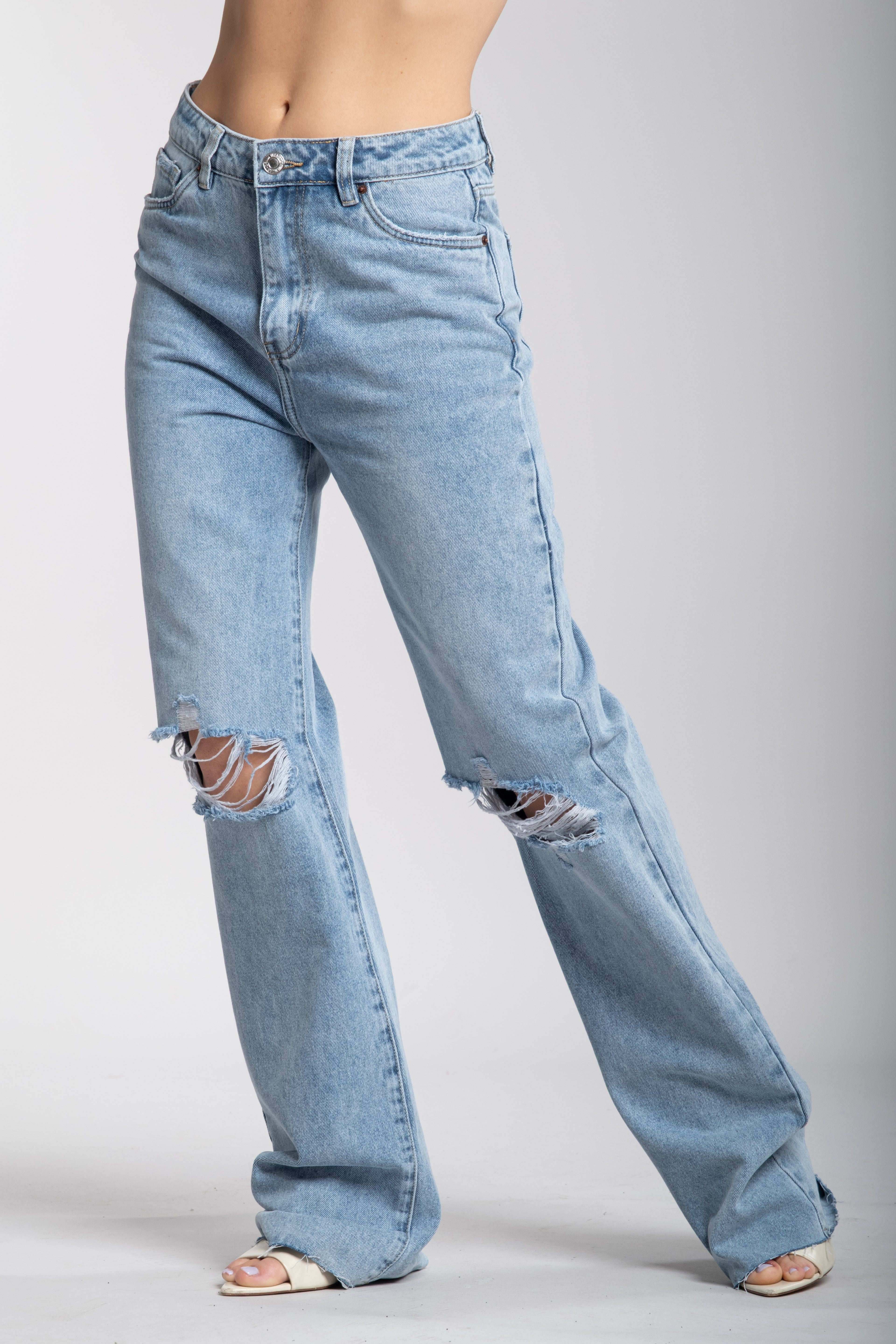 Denim dritto strappi (8656)