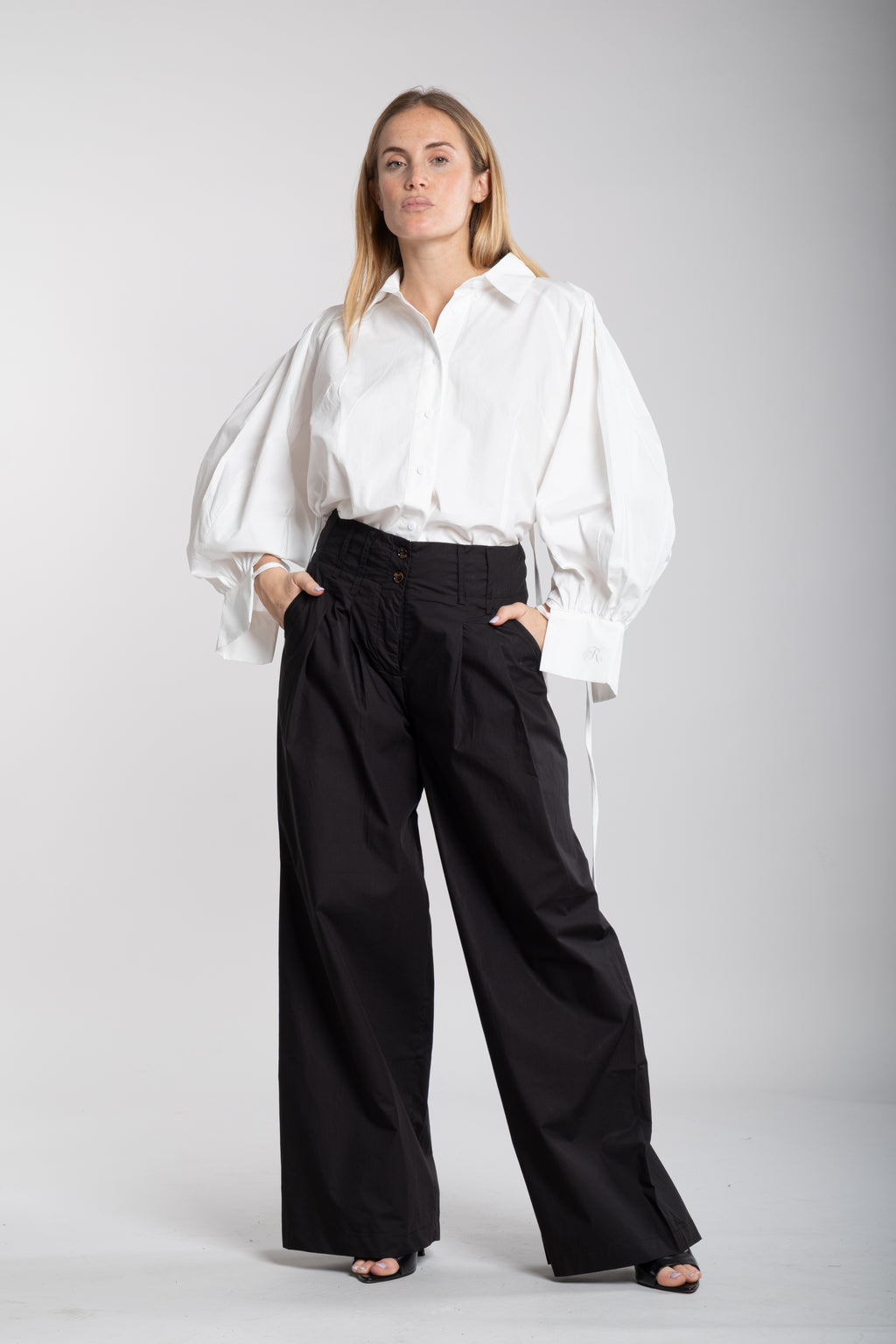 Pantalone vita alta my star nero