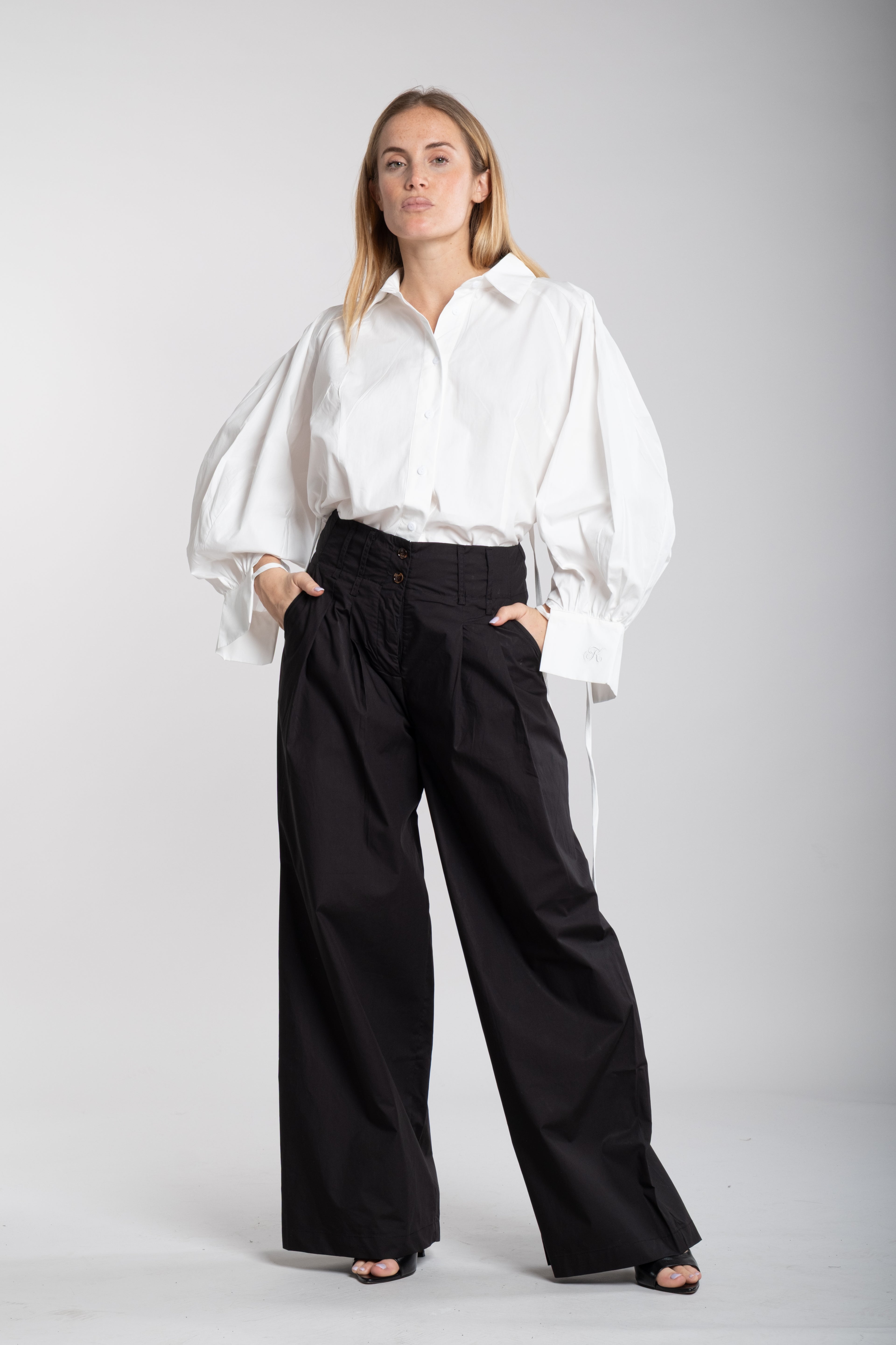 Pantalone vita alta my star nero