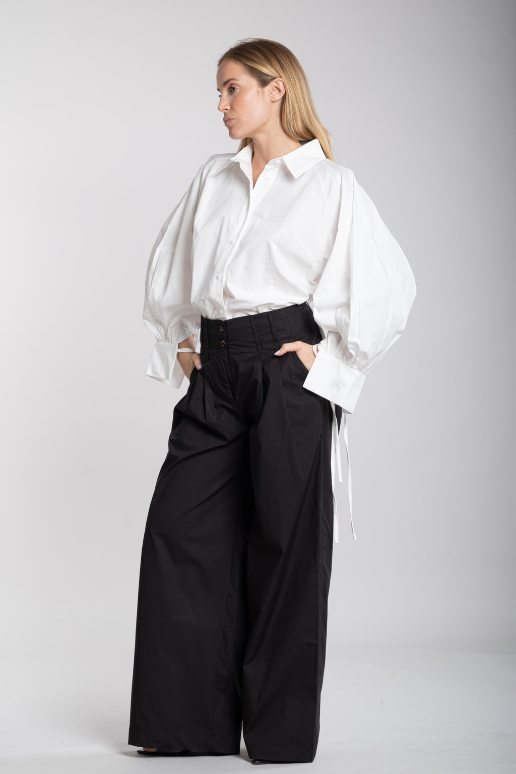 Pantalone vita alta my star nero