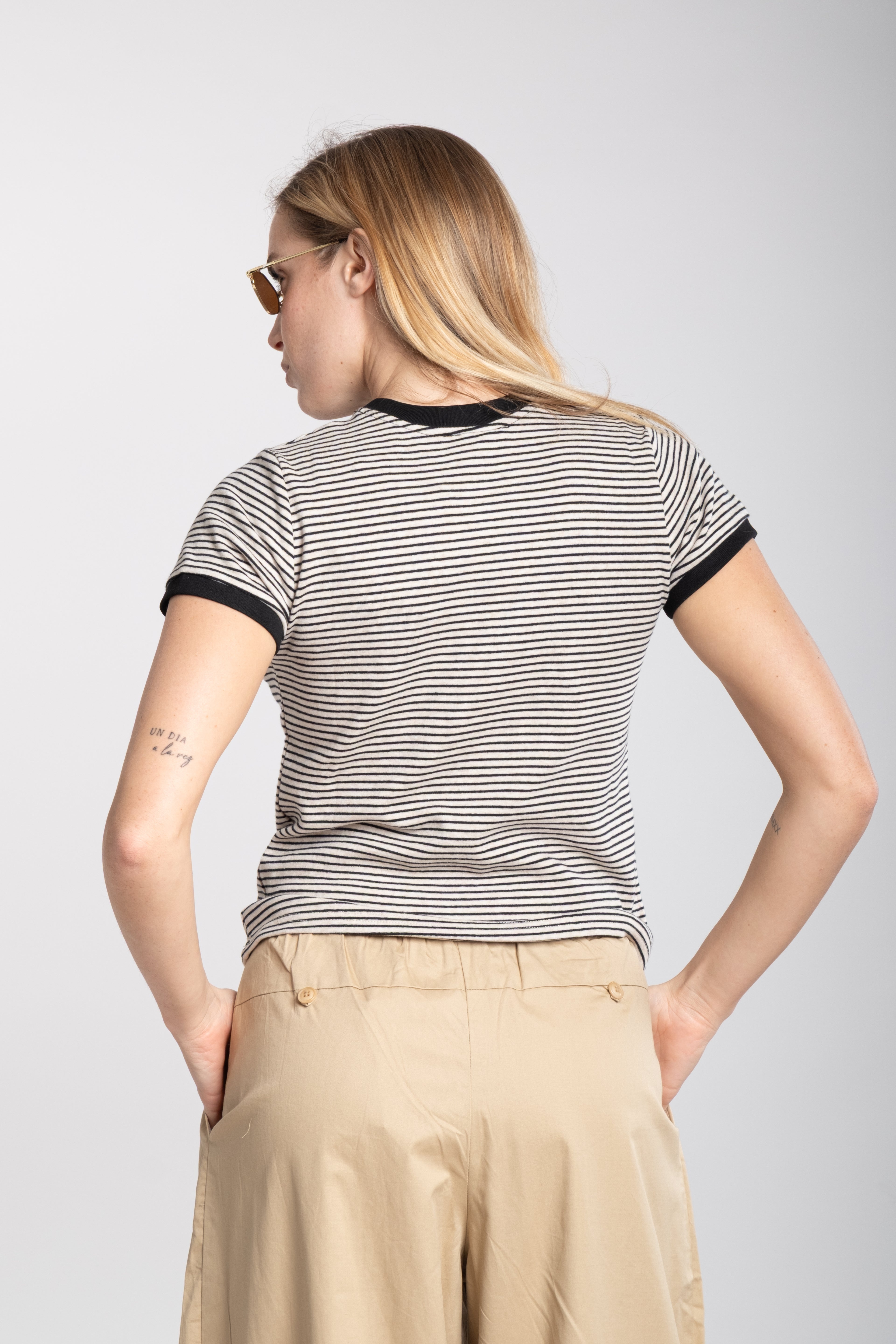 Maglia my star nera righe beige