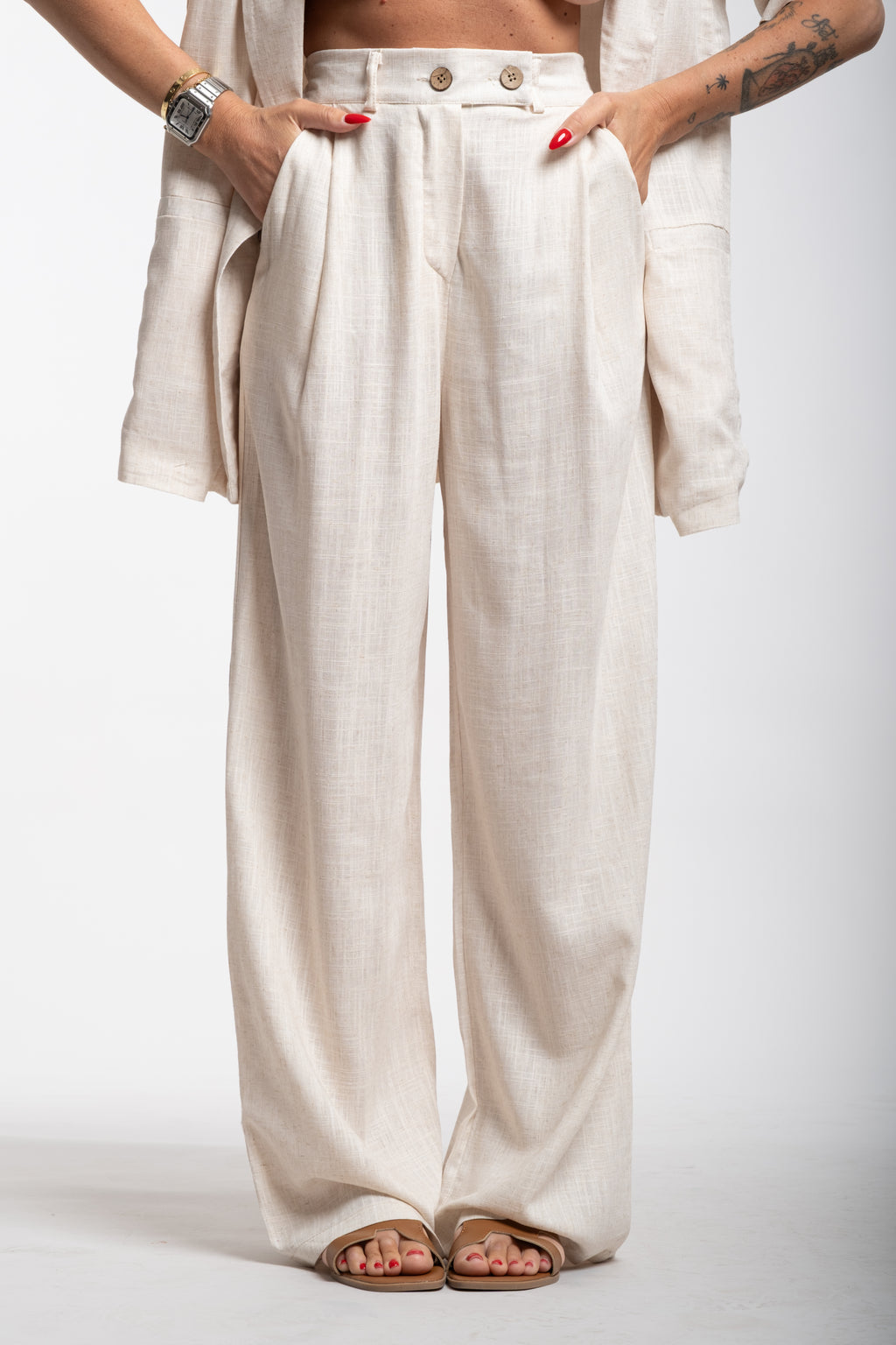 Tailleur Elodie mezza manica beige