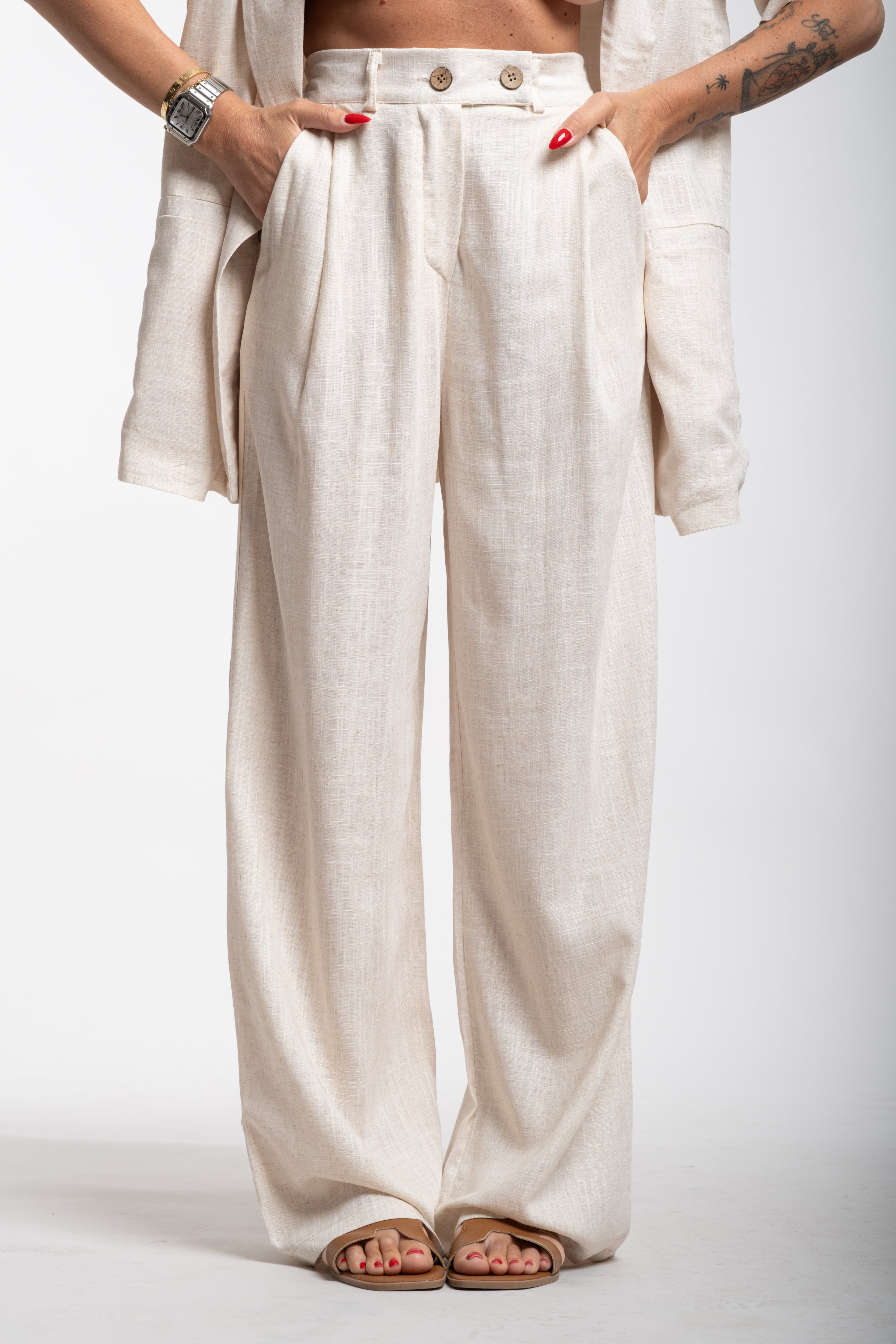 Tailleur Elodie mezza manica beige